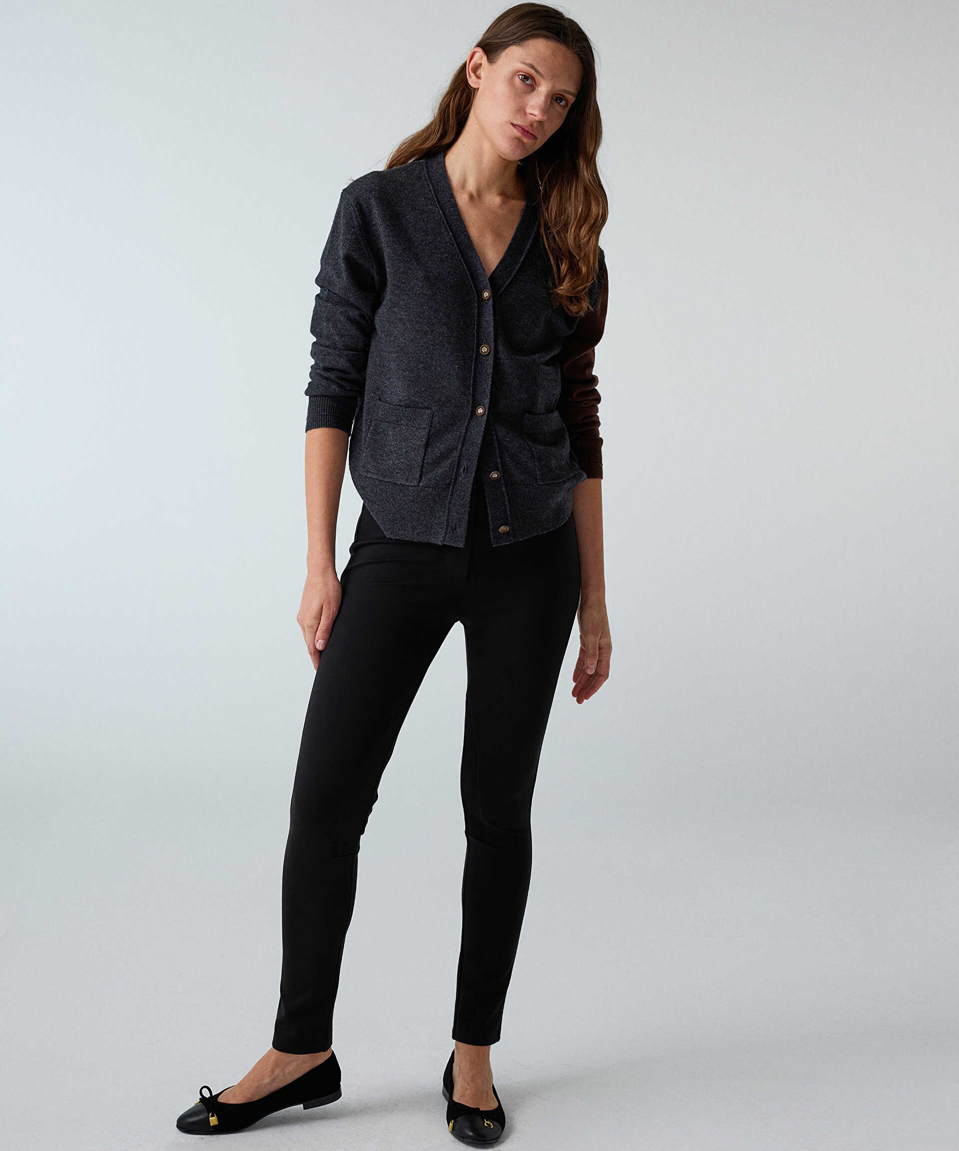 İpekyol Siyah Kumaş mix skinny pantolon