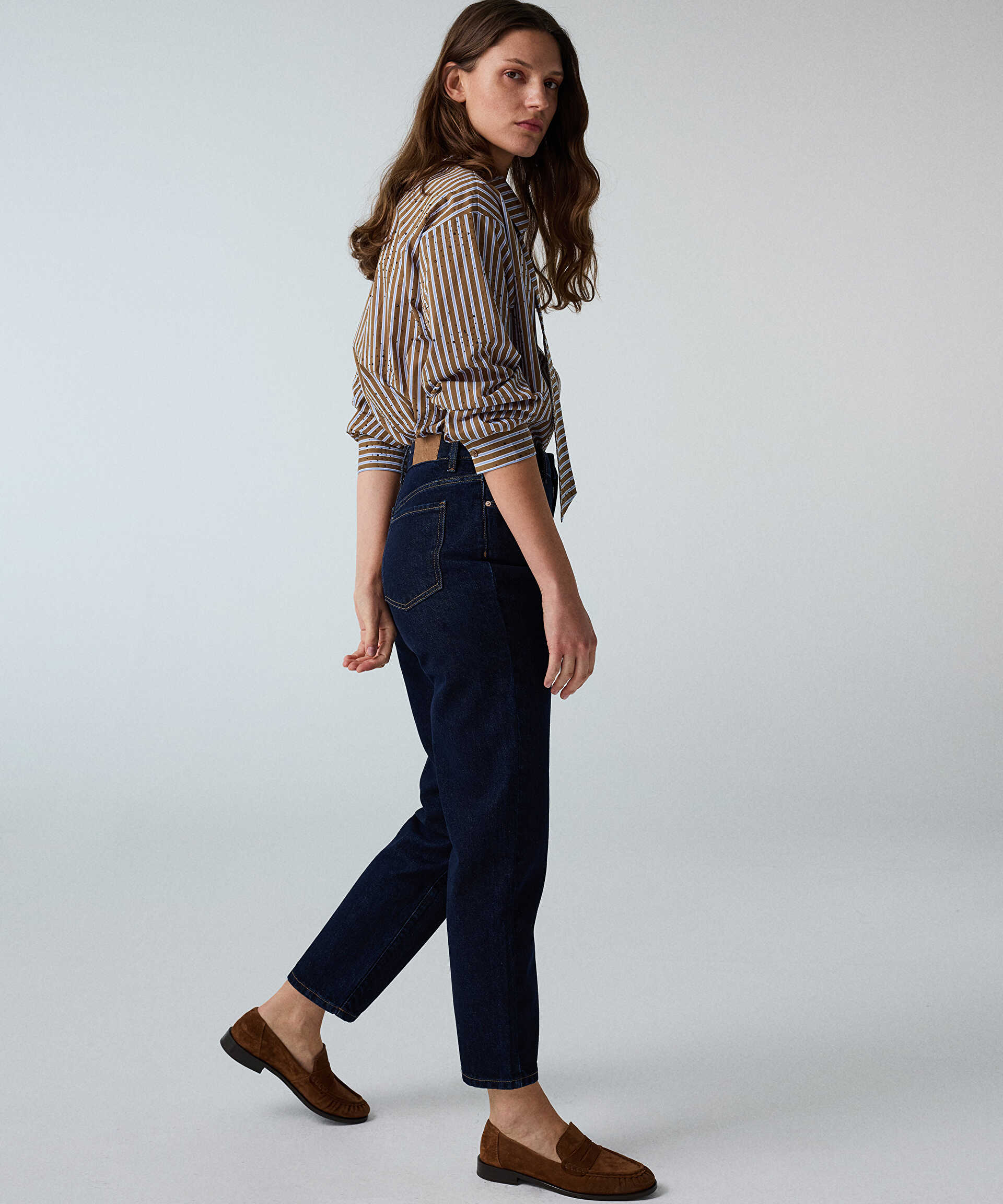 İpekyol Lacivert Mom fit jean pantolon görsel 3