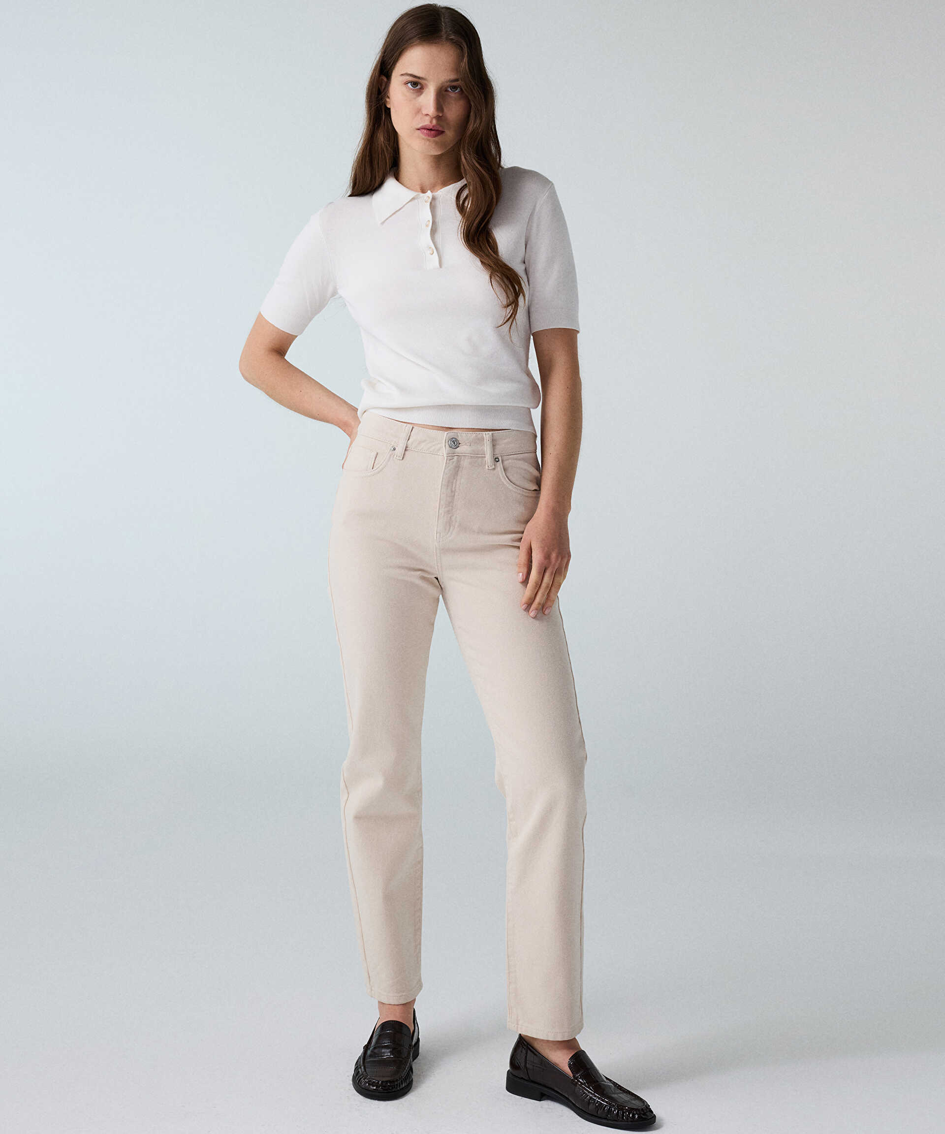 İpekyol Natürel Mom fit jean pantolon görsel 2