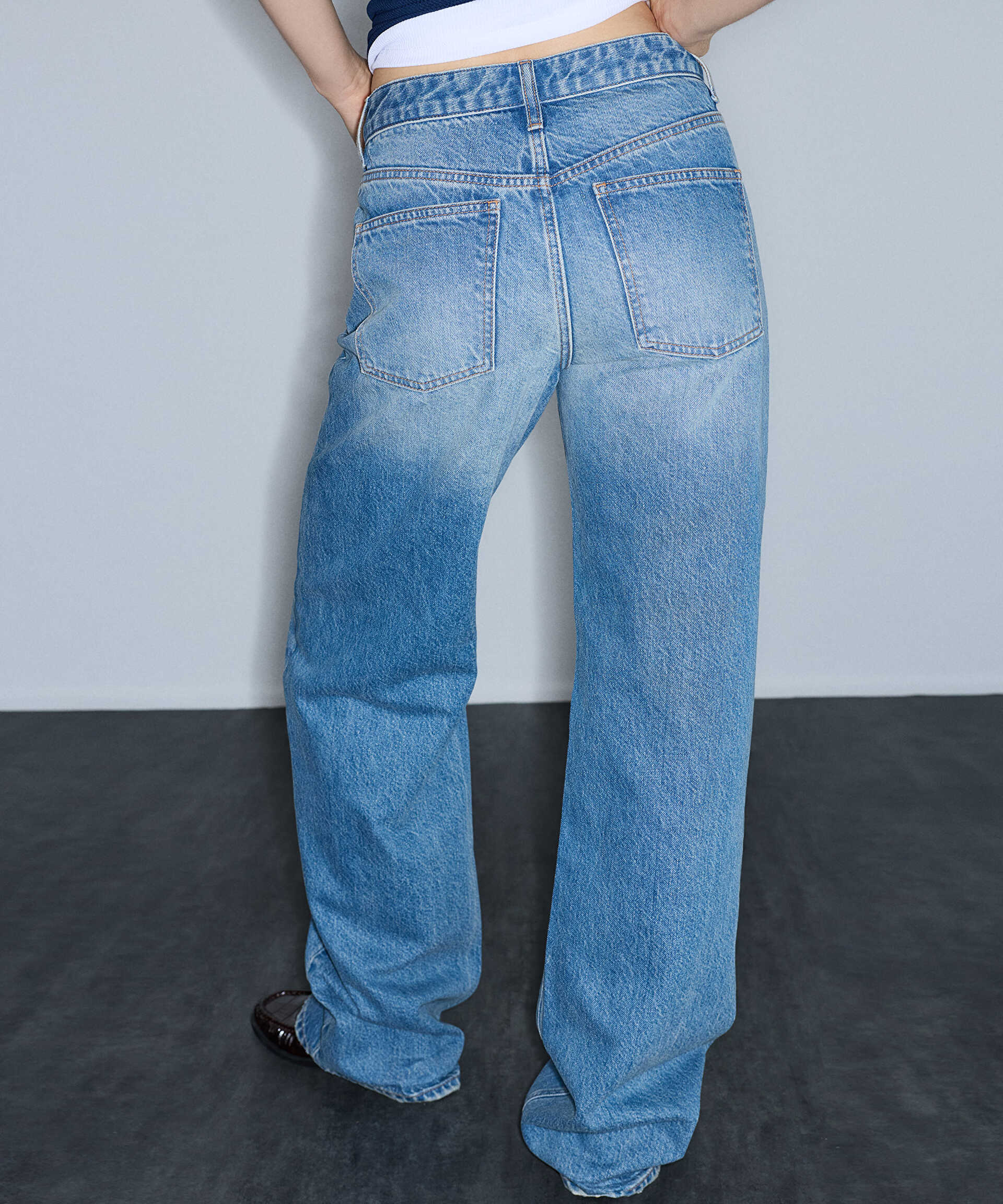 İpekyol Mavi Wide leg jean pantolon görsel 5