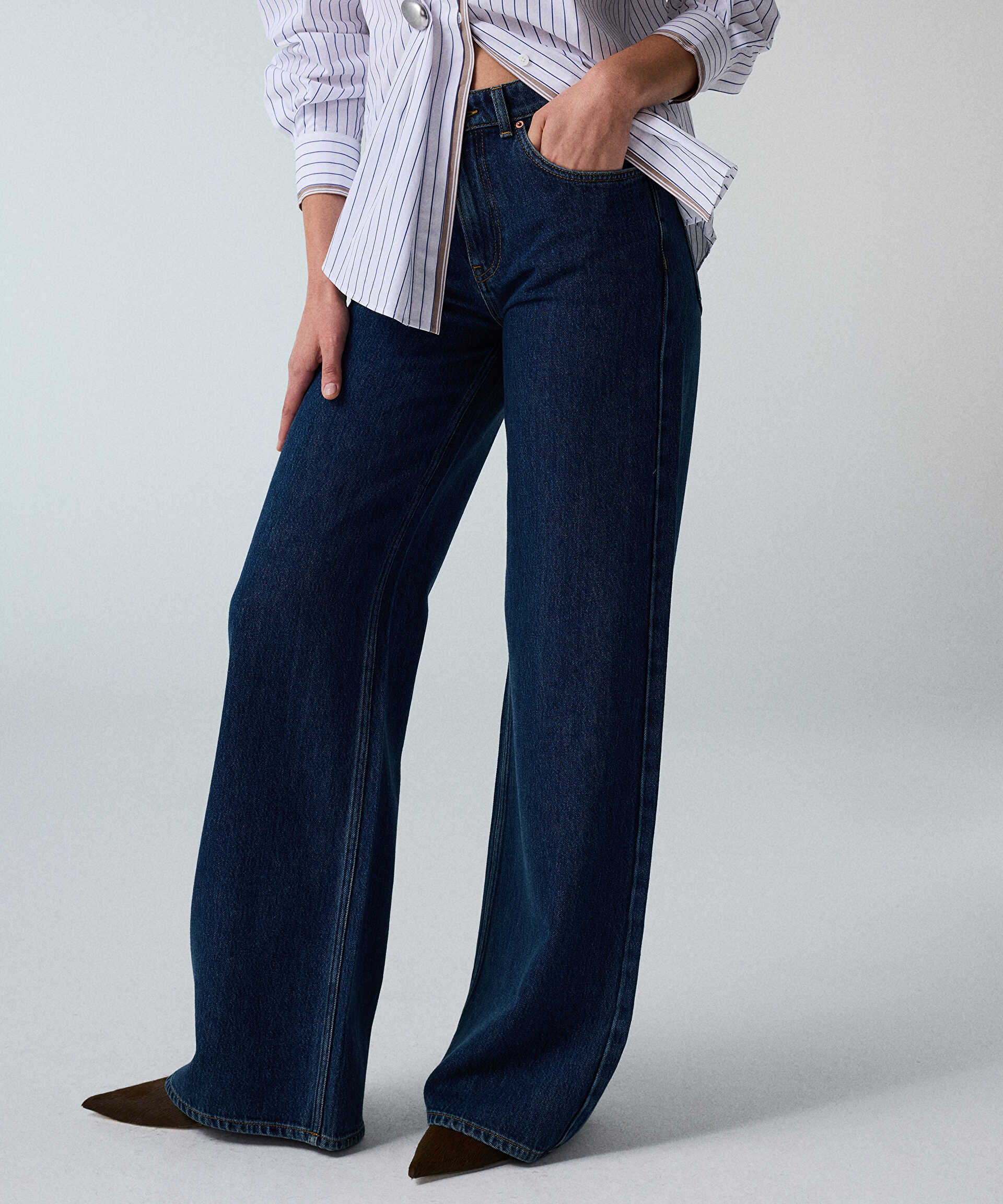 İpekyol Mavi Wide leg jean pantolon