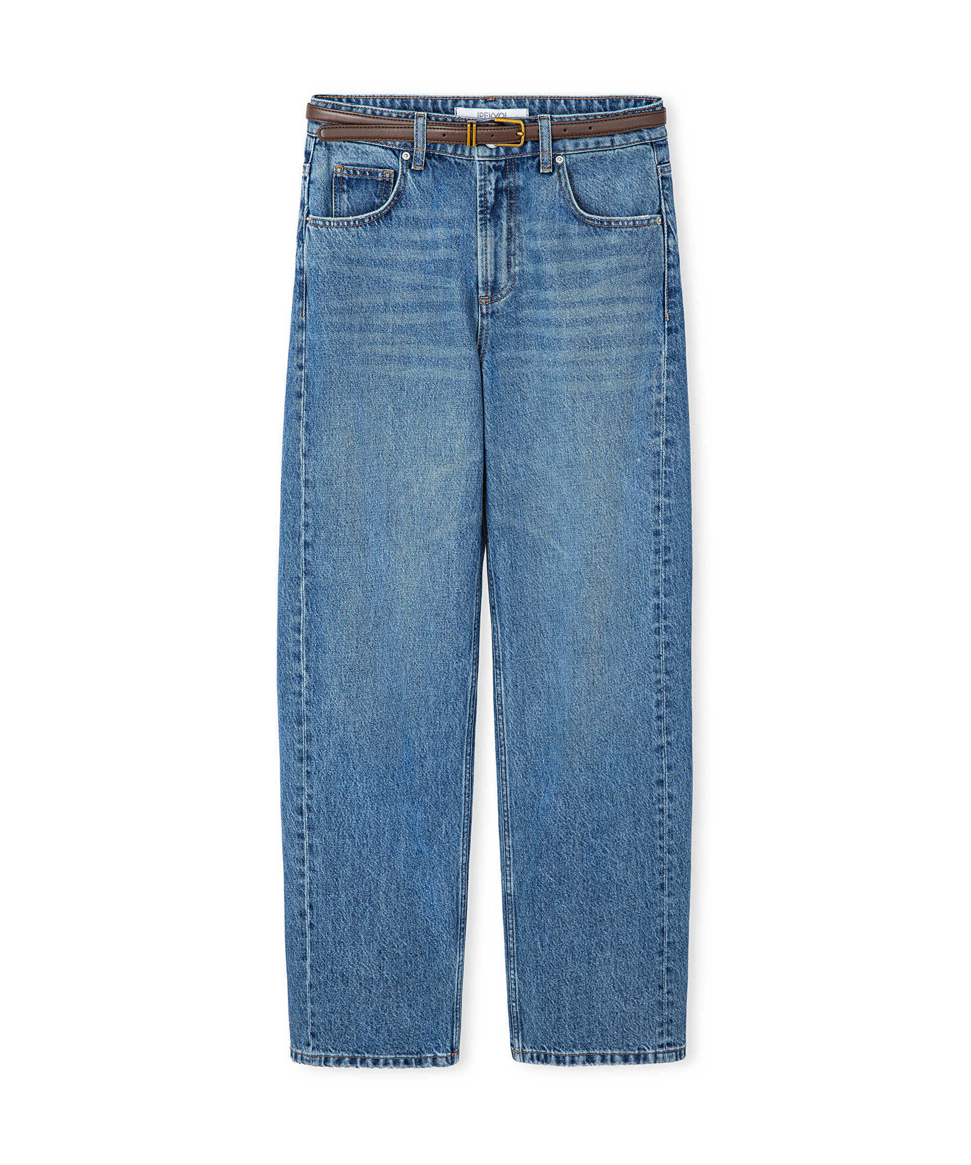 İpekyol Mavi Kemerli barrel fit jean pantolon görsel 6