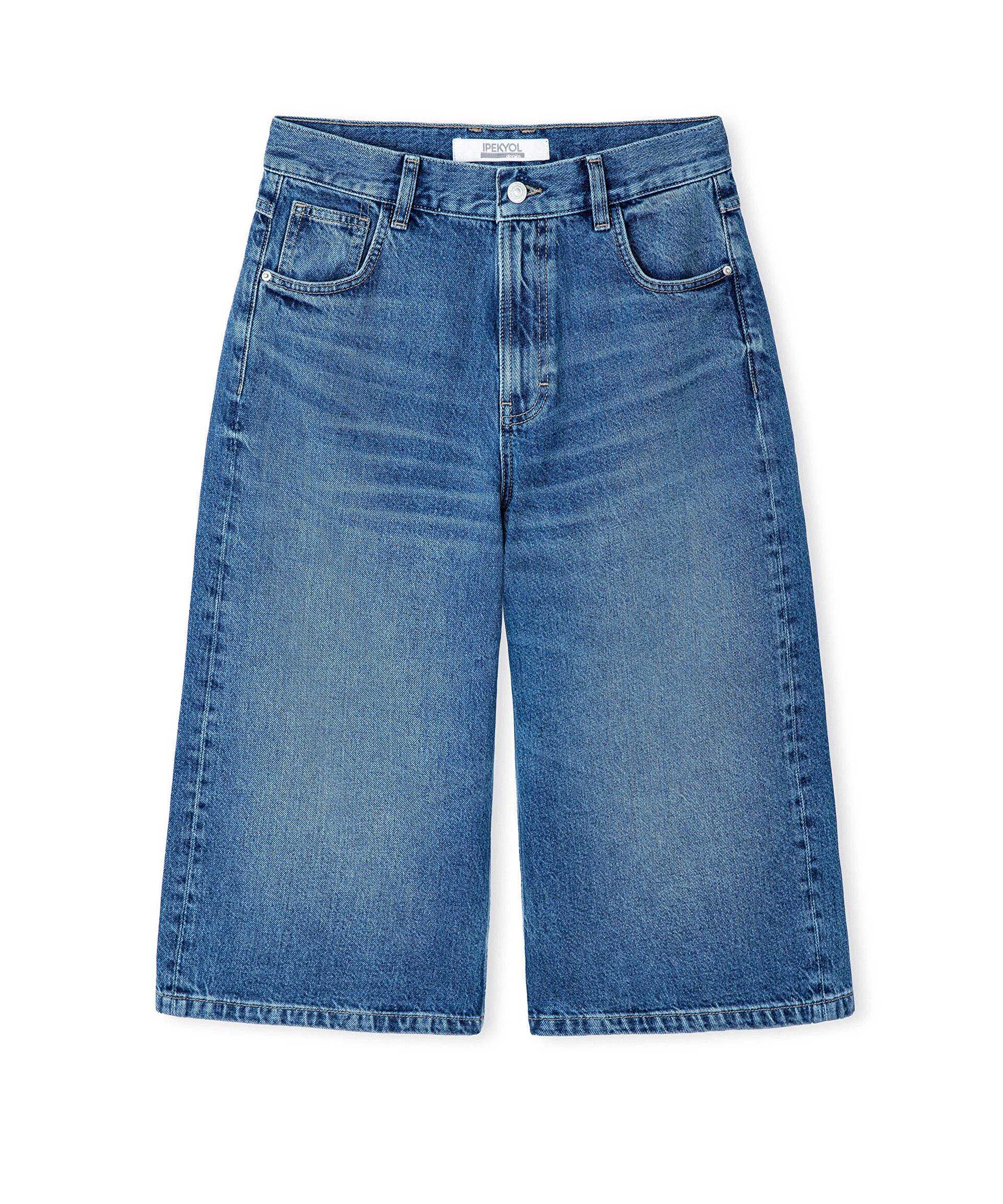 İpekyol Mavi Denim bermuda görsel 6