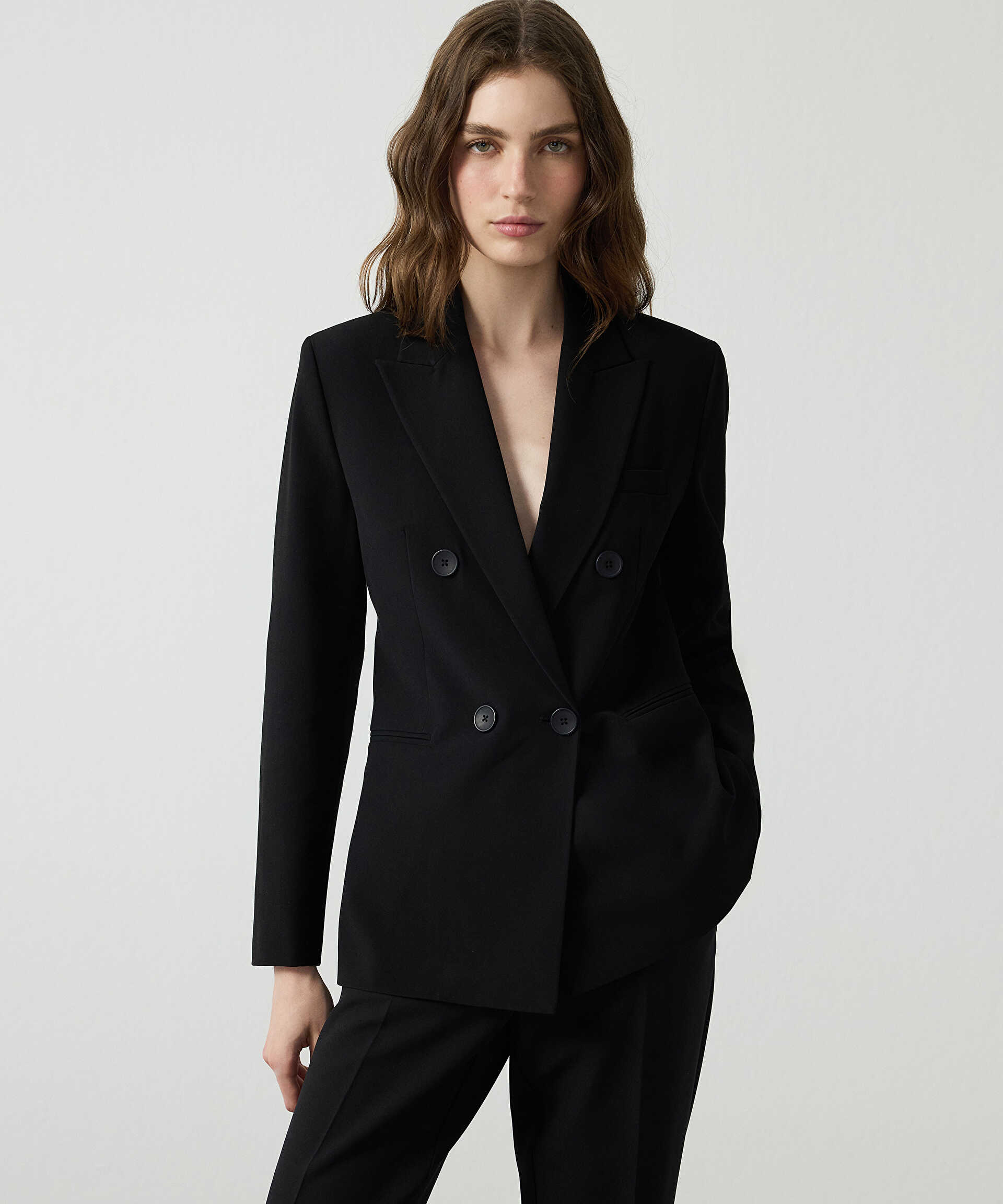 Miss İpekyol Siyah Kruvaze blazer