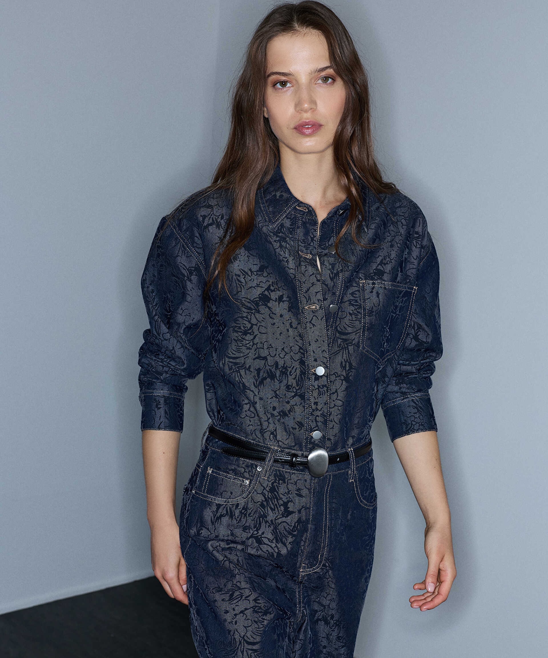 İpekyol Mavi Denim görünümlü gömlek ceket