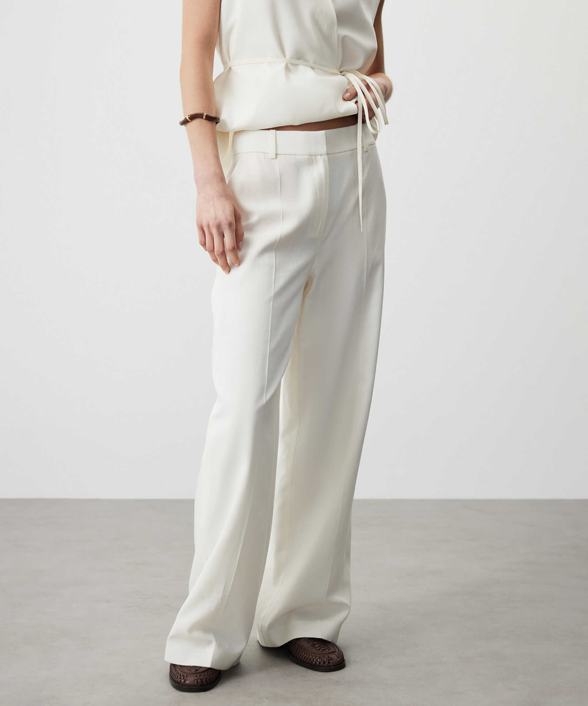Miss İpekyol Ekru Cepli wide leg pantolon görsel 2
