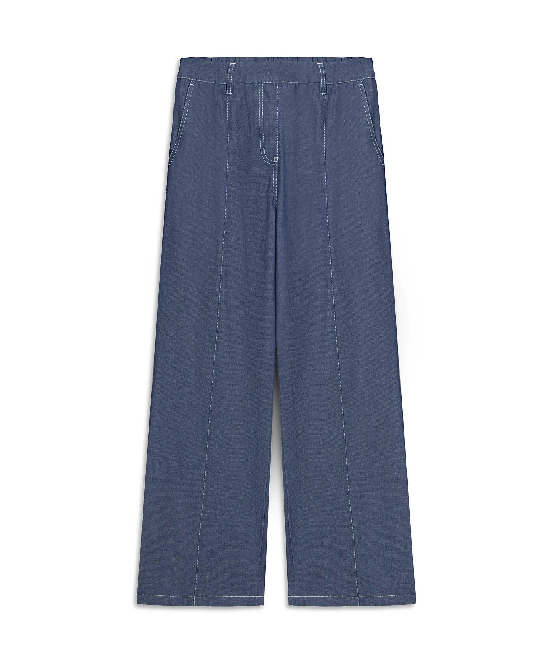 Miss İpekyol Lacivert Kontrast dikişli wide leg pantolon görsel 5