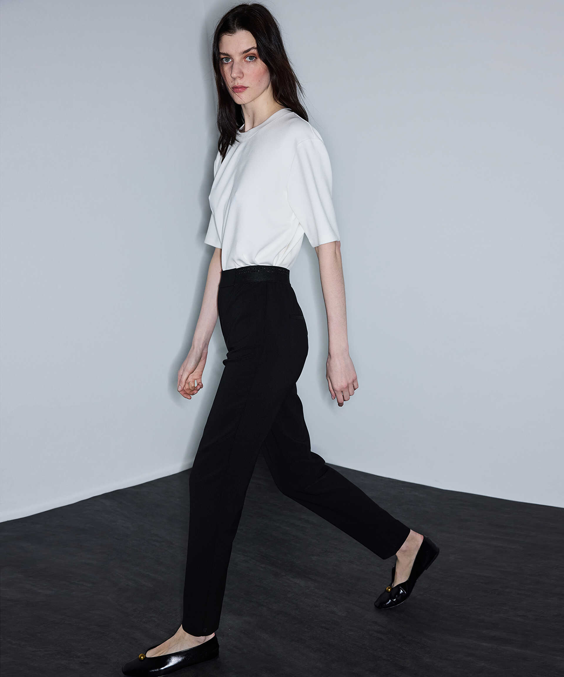 İpekyol Siyah Lurex bel pantolon