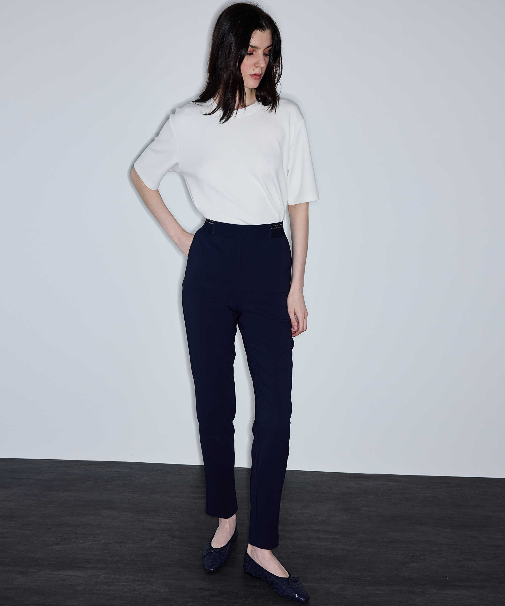 İpekyol Lacivert Lurex bel pantolon