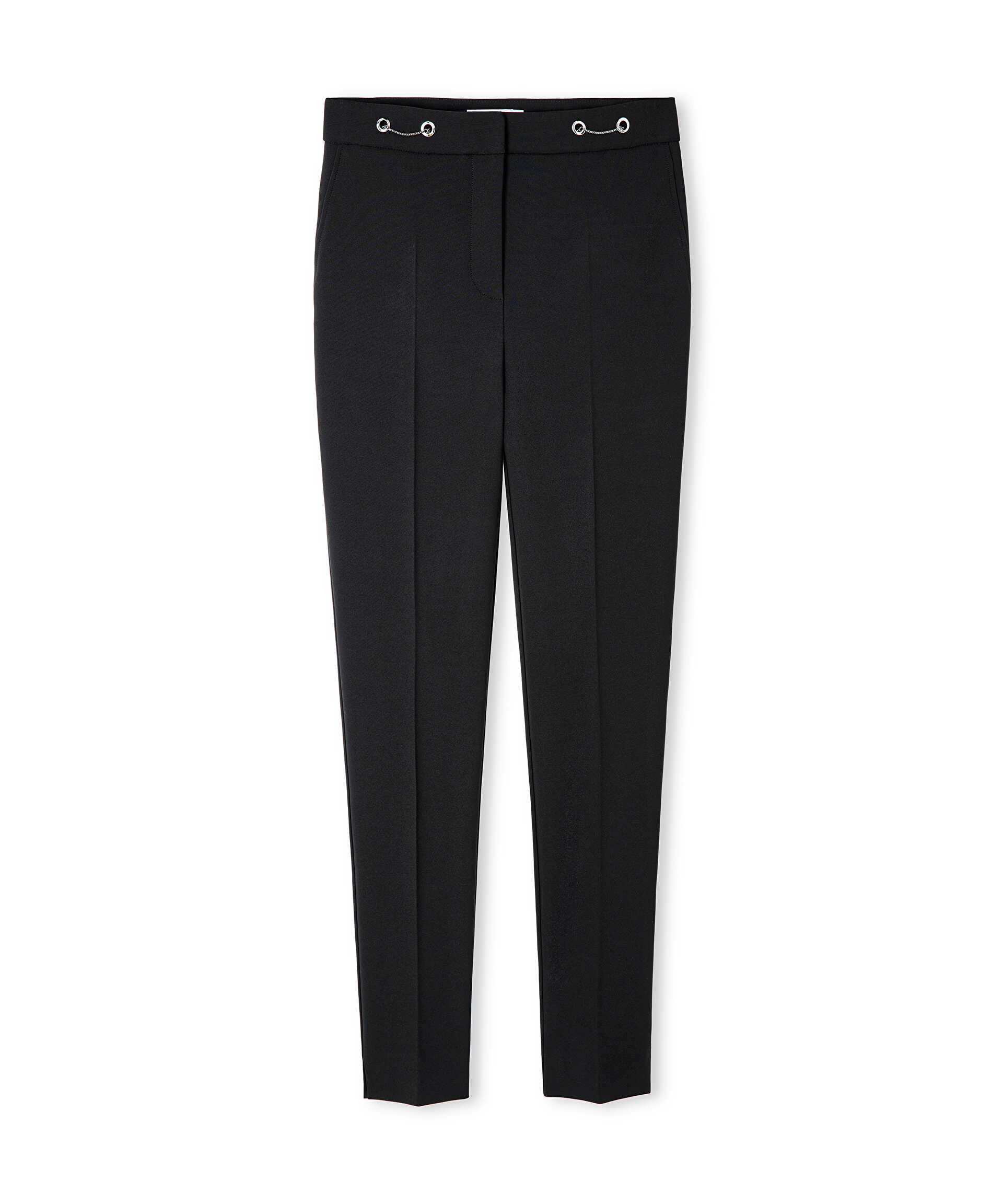 İpekyol Siyah Metal aksesuarlı skinny fit pantolon görsel 5