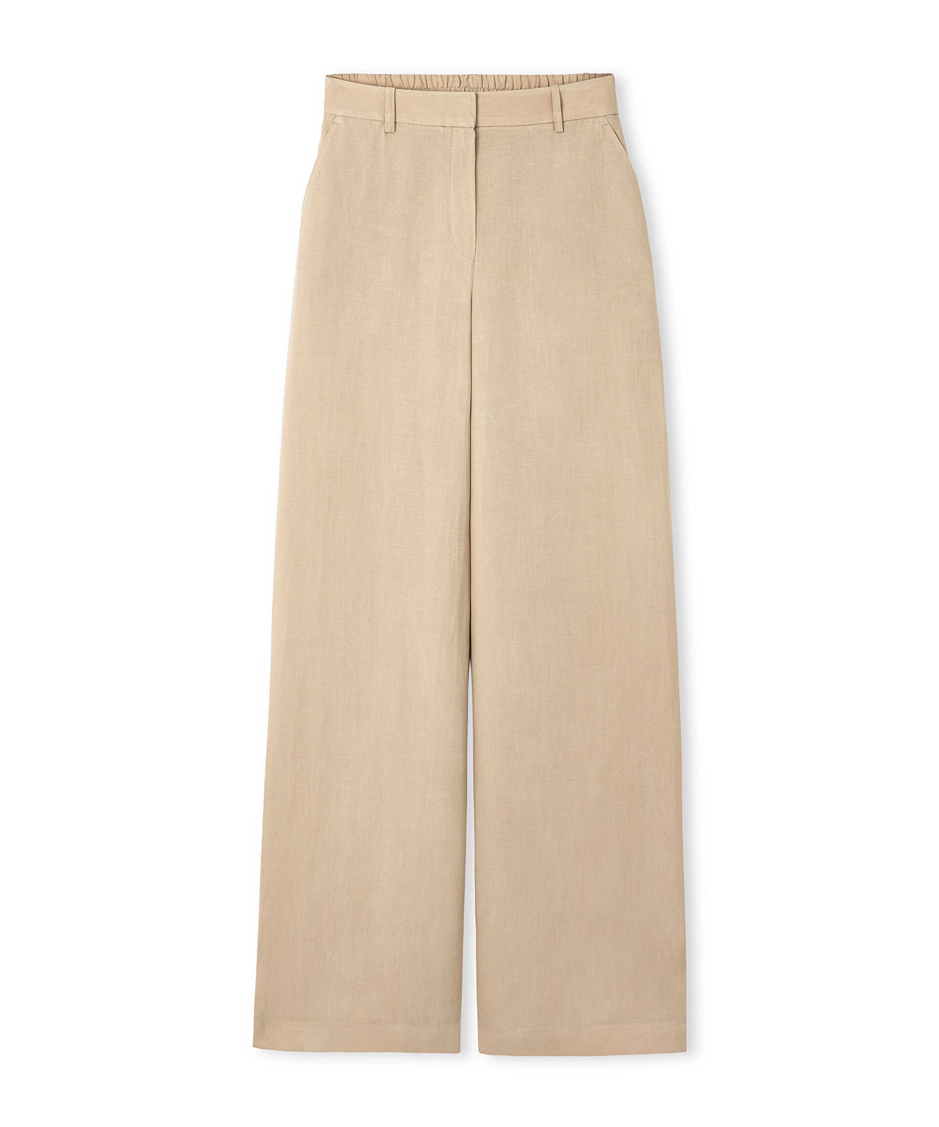 İpekyol Natürel Keten içerikli wide leg pantolon görsel 5