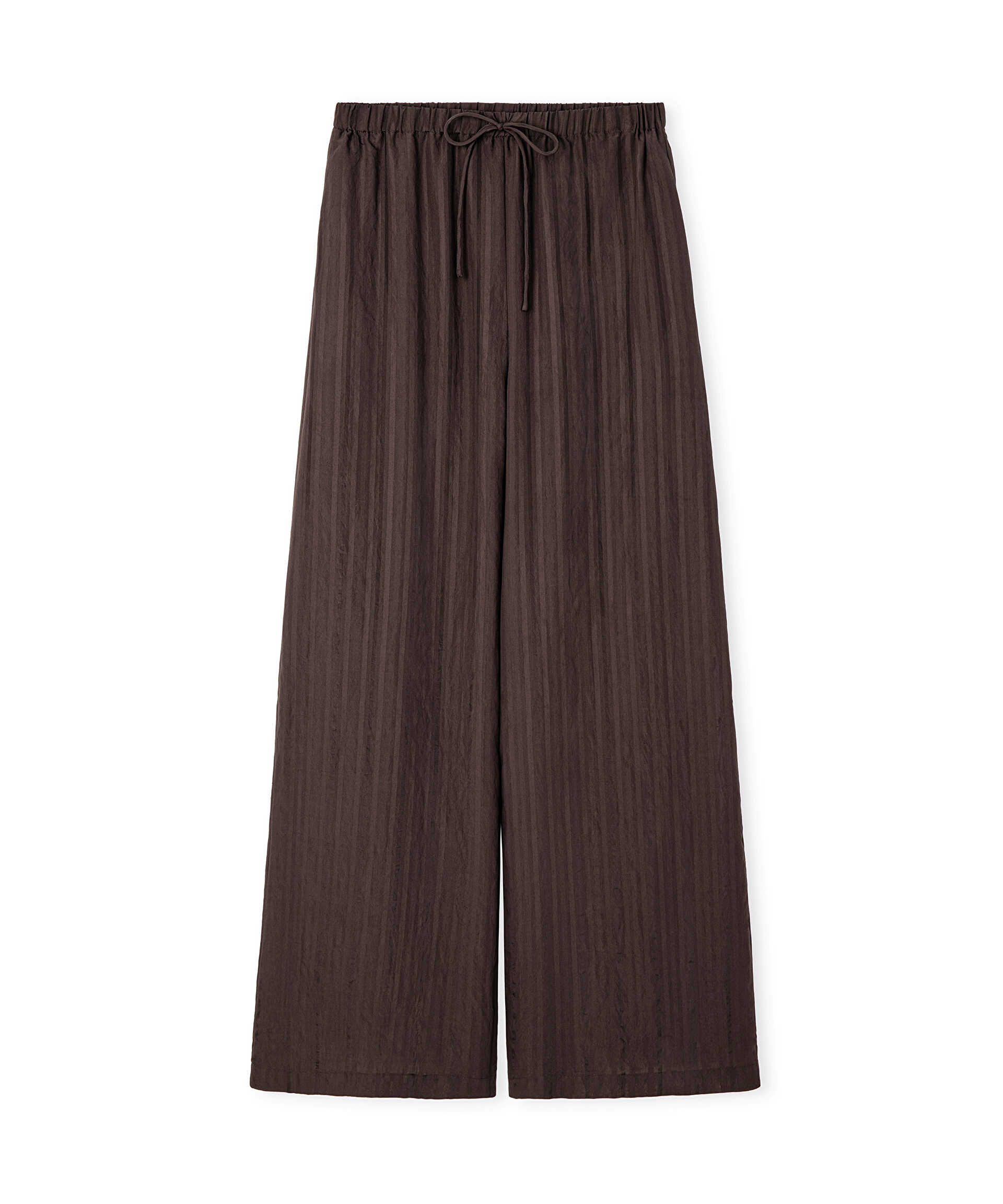 İpekyol Kahverengi Çizgili wide leg pantolon görsel 5