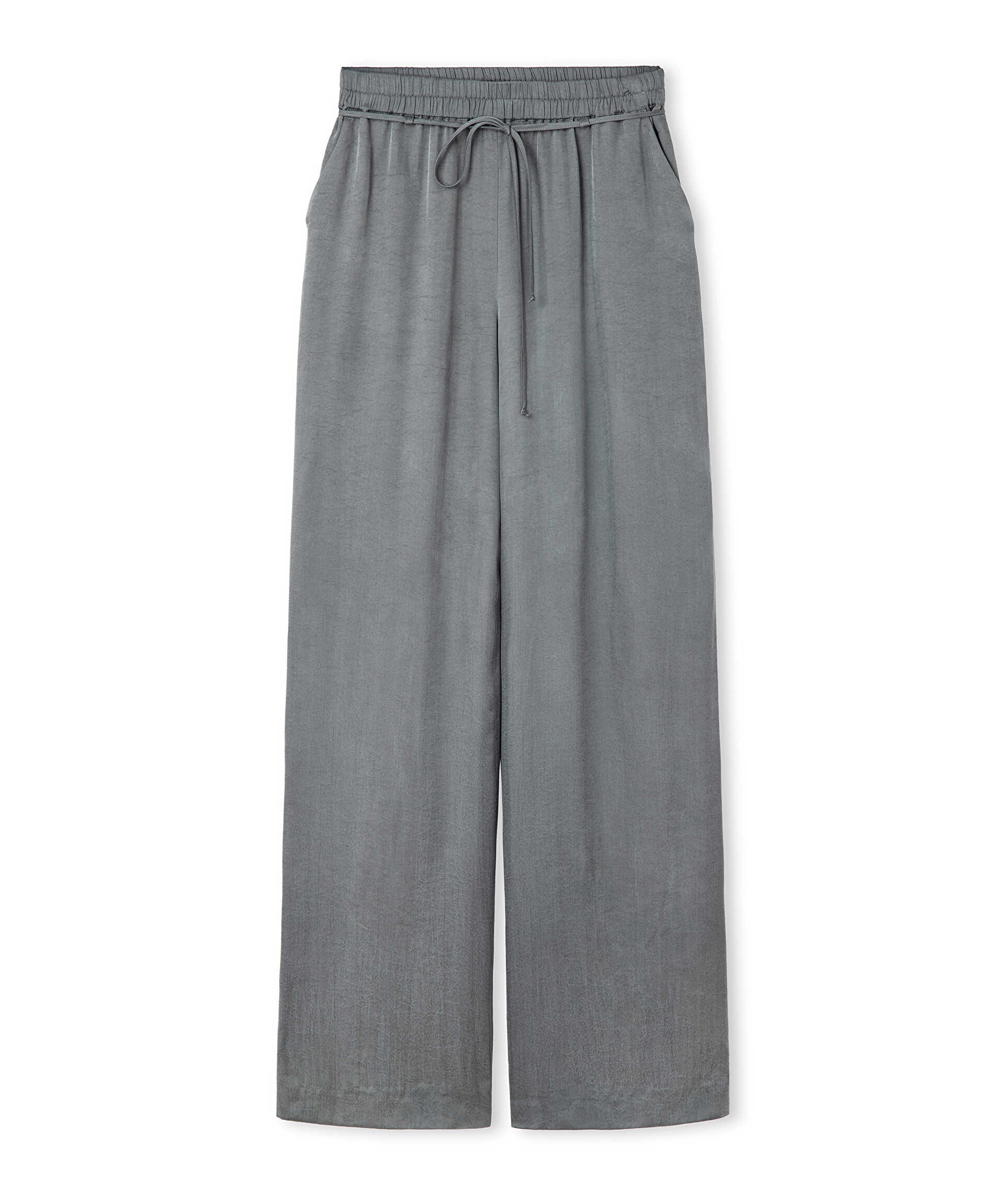İpekyol Gri Parlak dokulu wide leg pantolon görsel 5