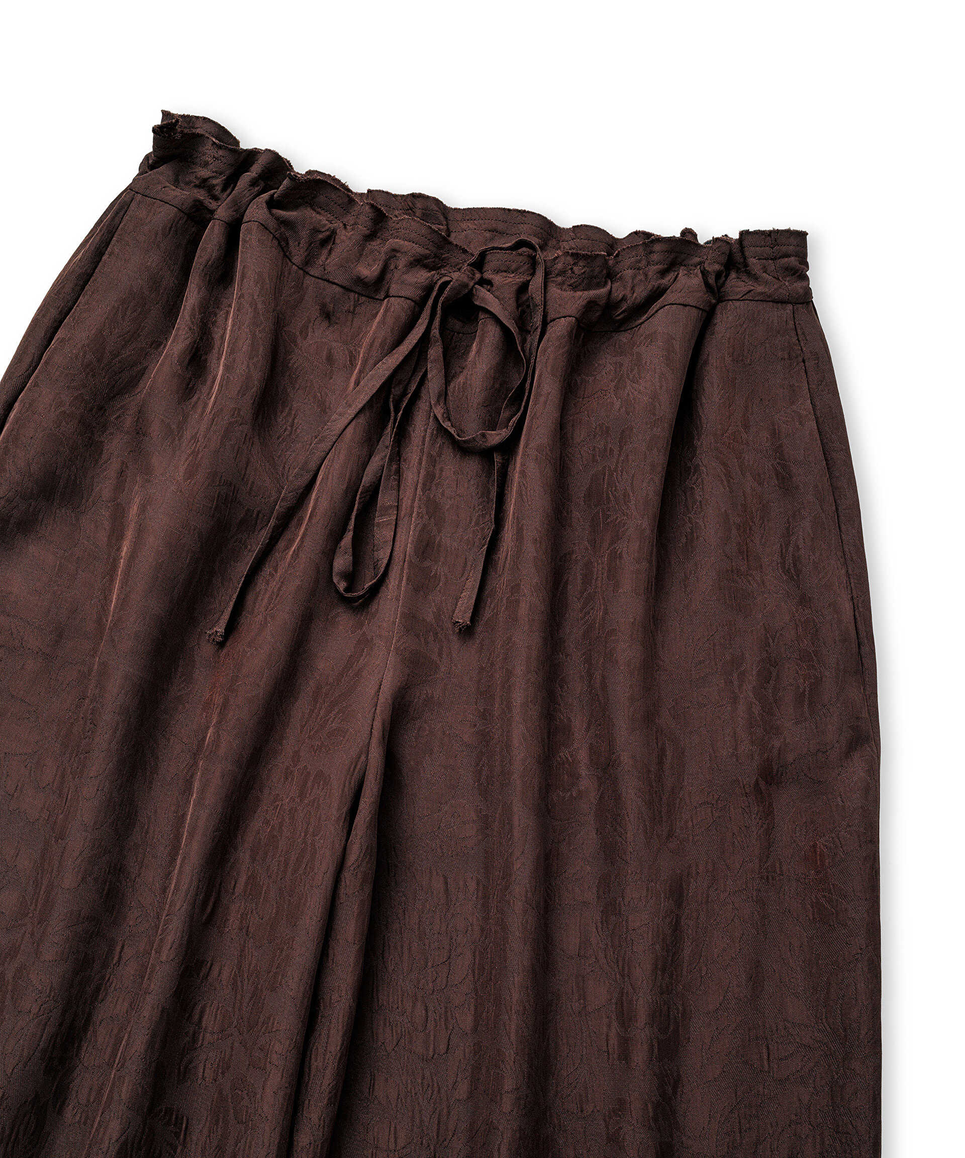 İpekyol Kahverengi Jakarlı balon fit pantolon görsel 7