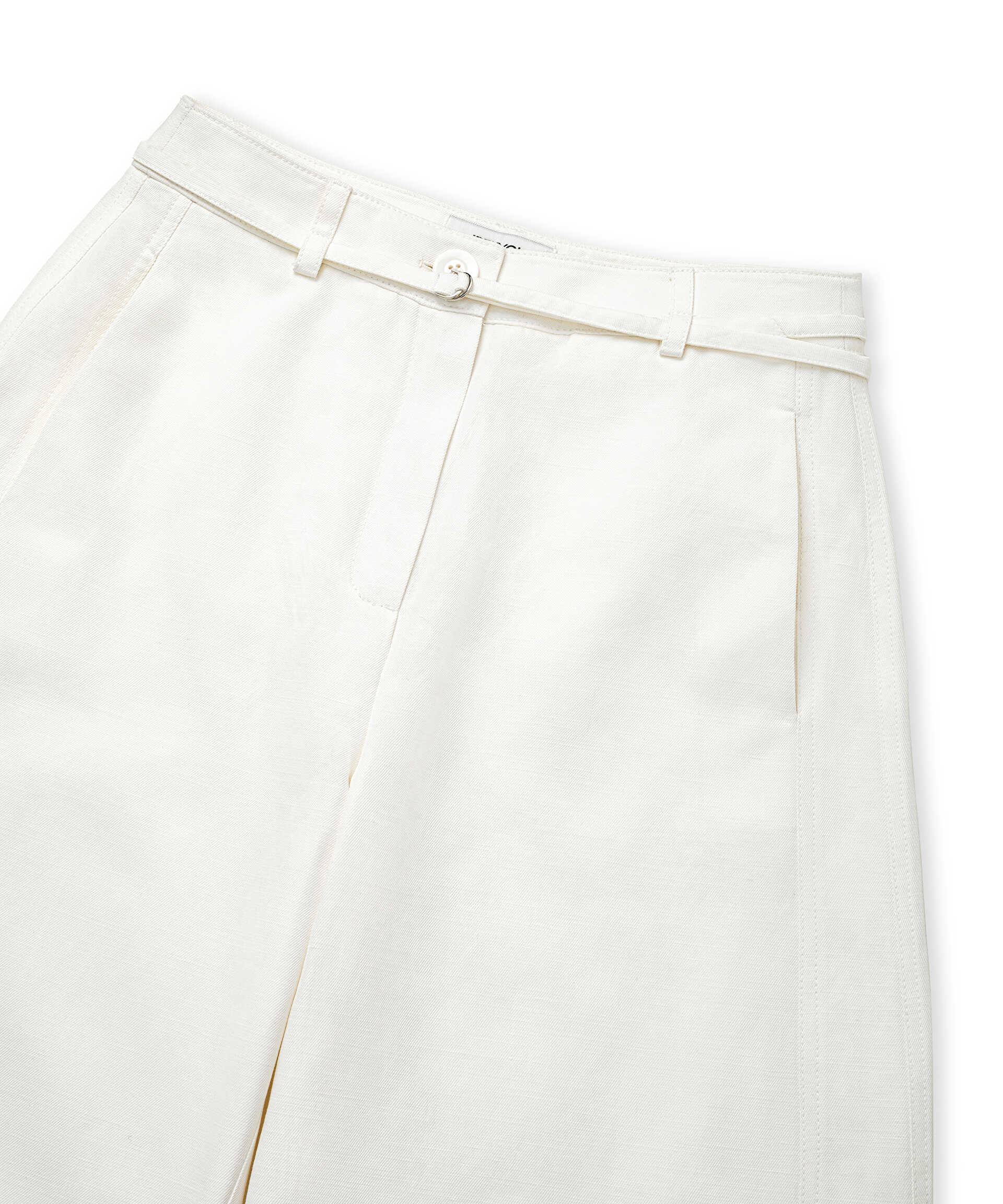 İpekyol Beyaz İnce kuşaklı barrel fit pantolon görsel 5