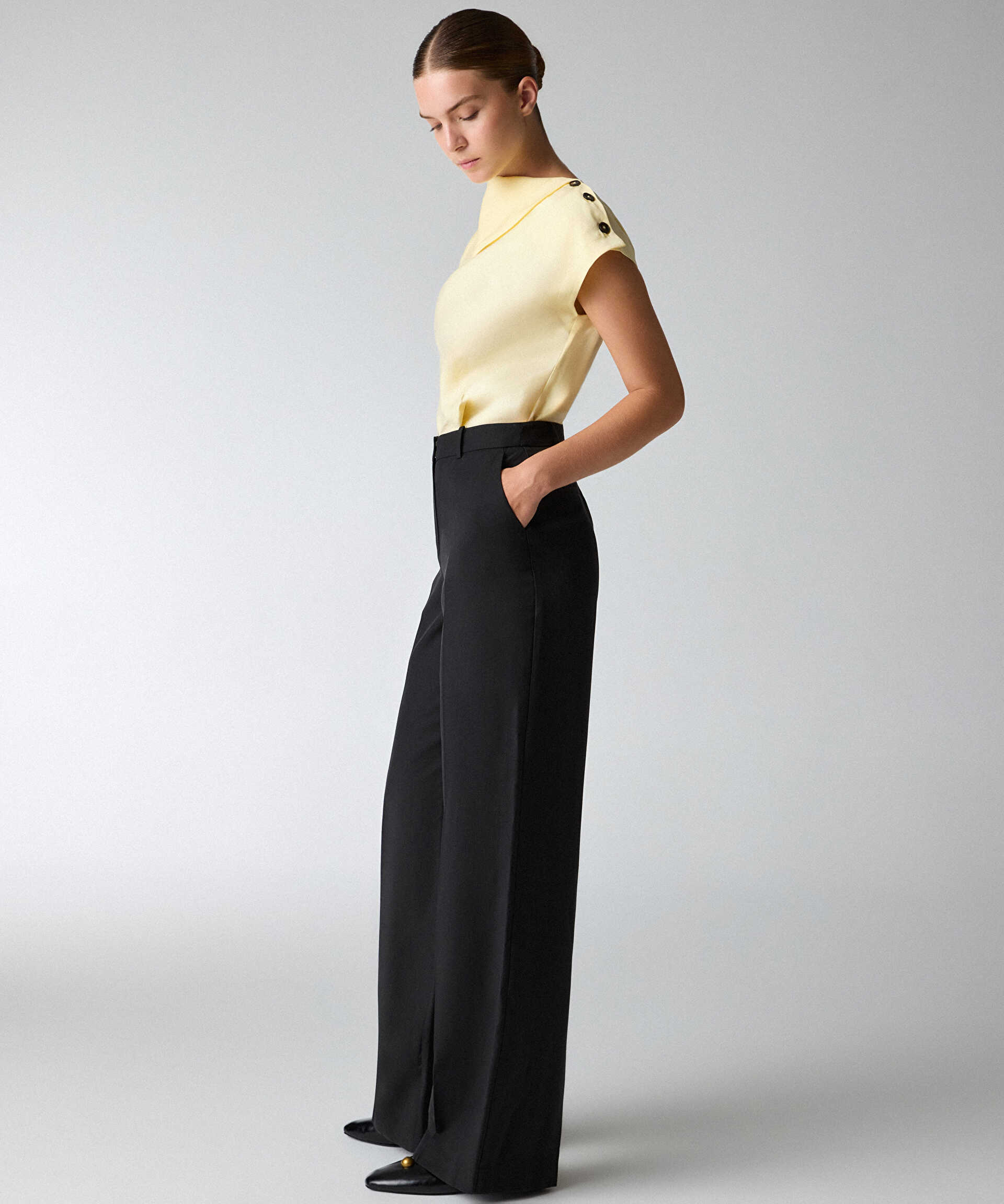 İpekyol Siyah Wide leg pantolon görsel 2
