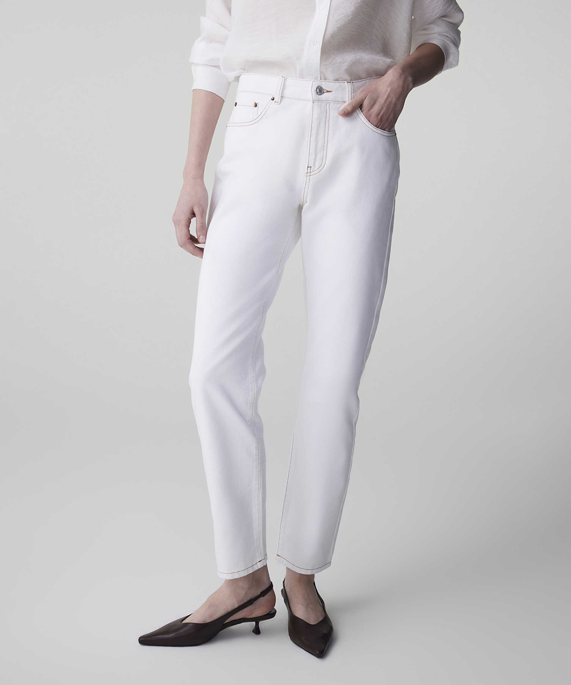 İpekyol Natürel Mom fit jean pantolon görsel 2