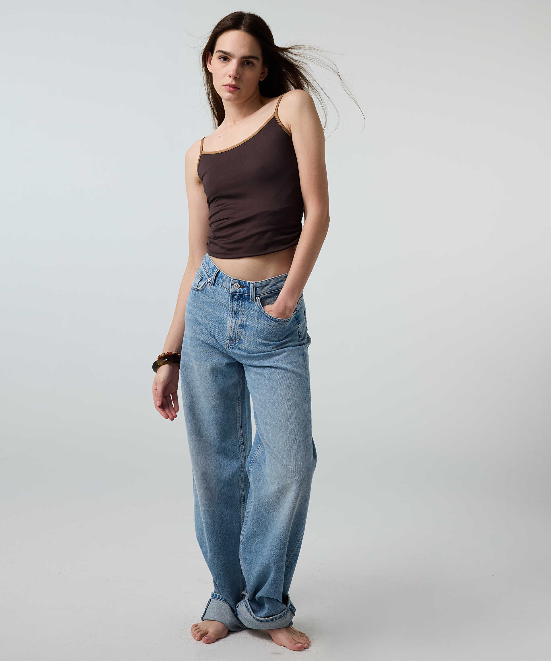 İpekyol Mavi Wide leg jean pantolon