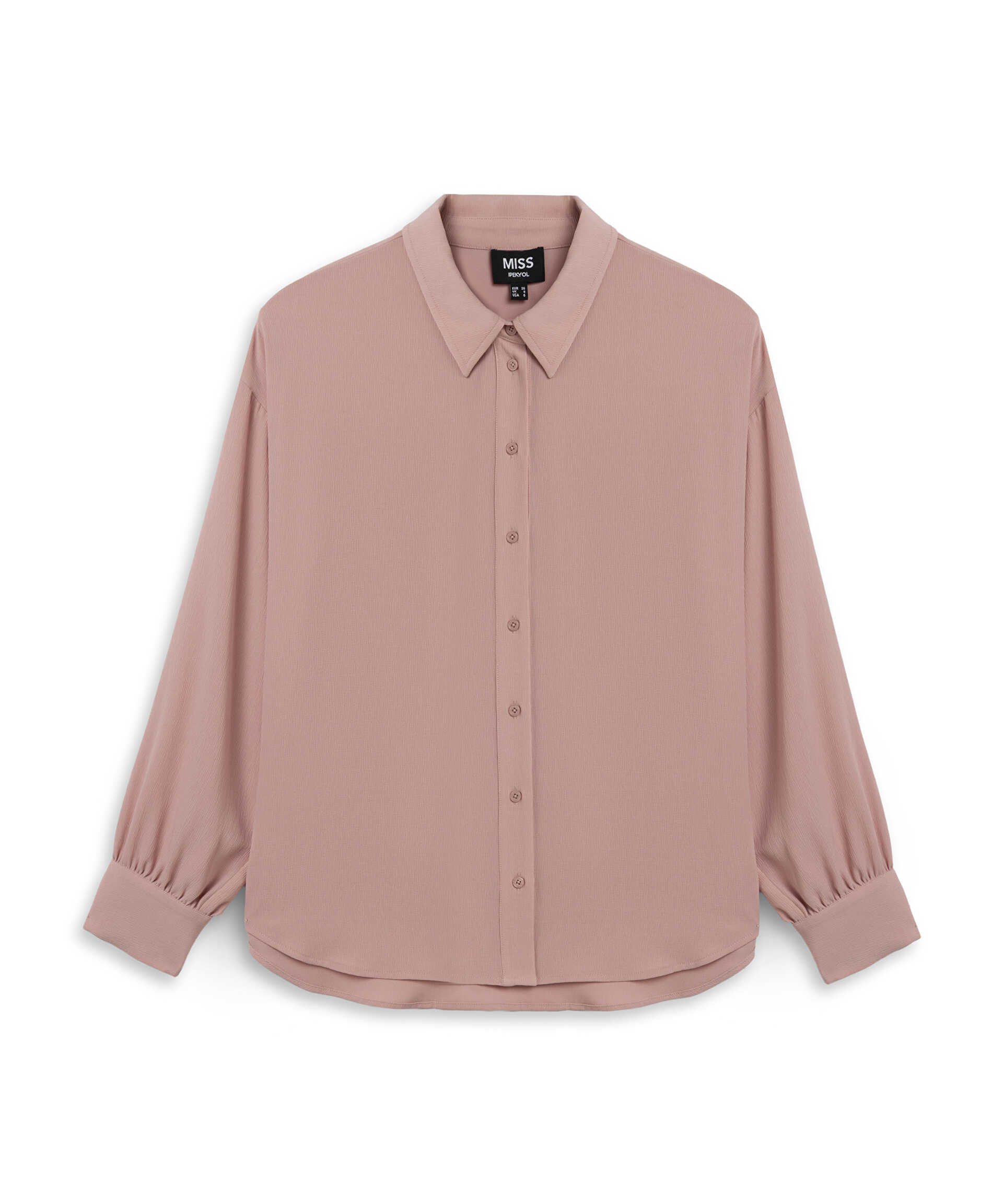 Miss İpekyol Pembe Düşük omuz basic gömlek görsel 5