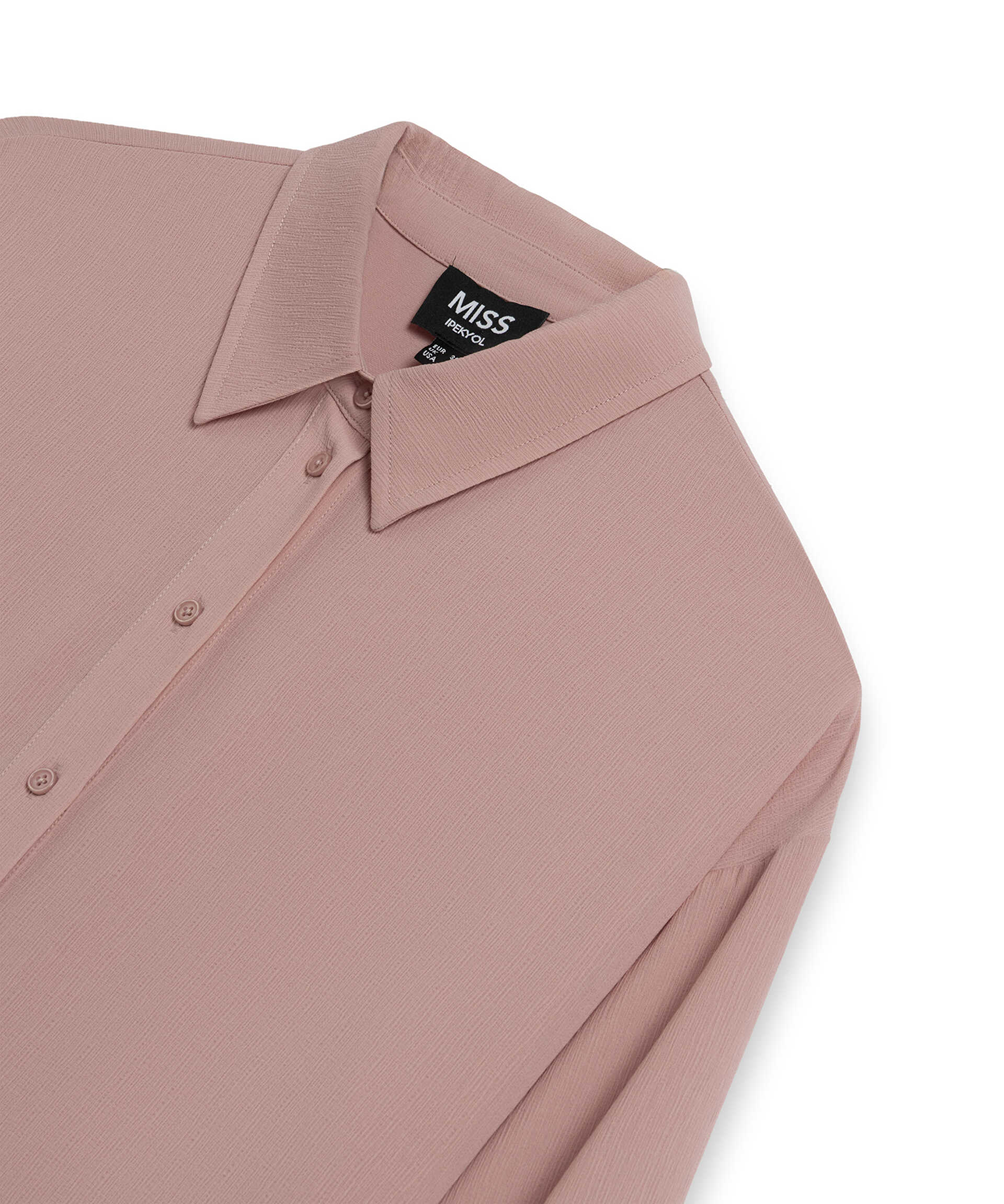 Miss İpekyol Pembe Düşük omuz basic gömlek görsel 6