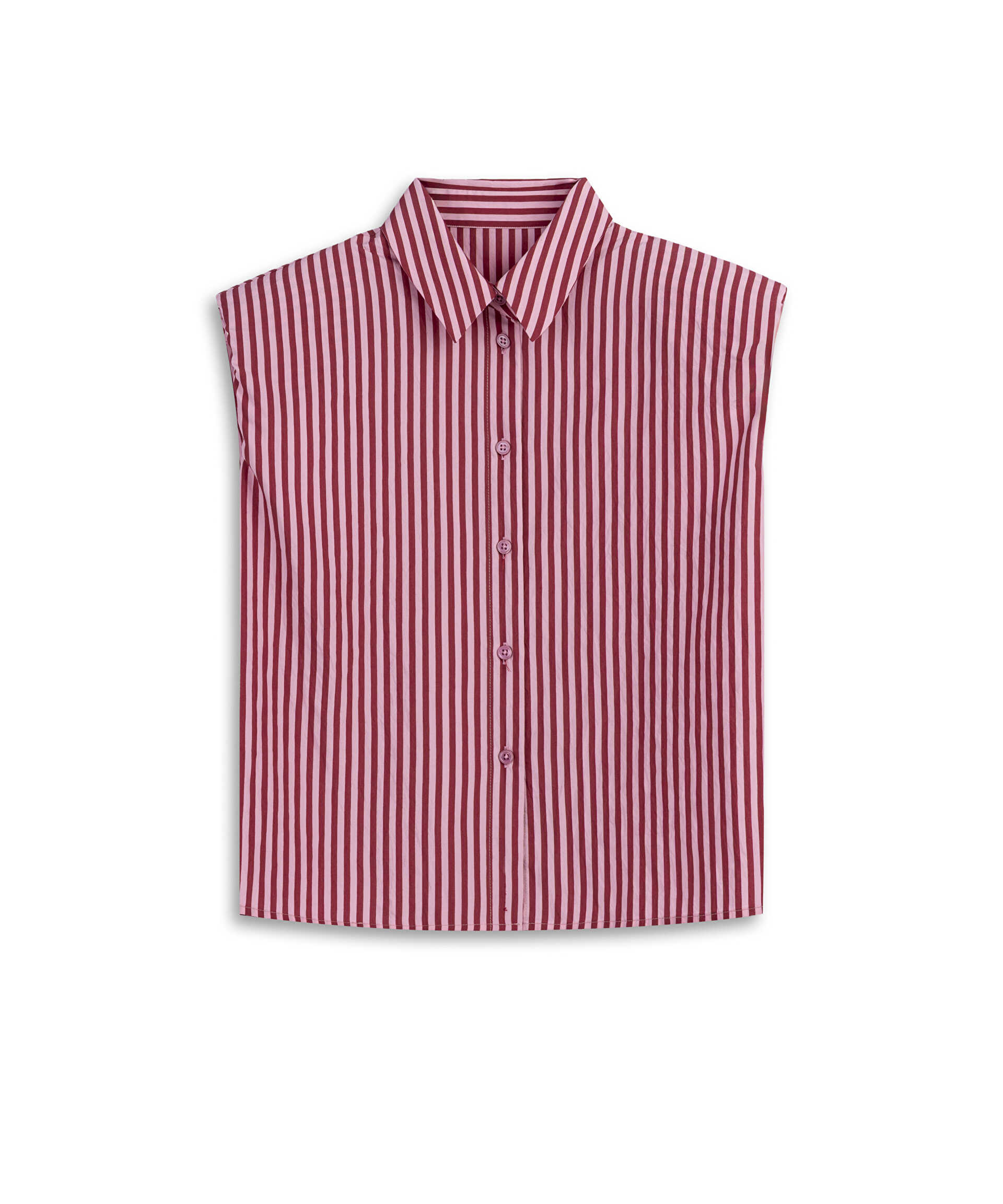 İpekyol Pembe Çizgi desen vatkalı gömlek görsel 6