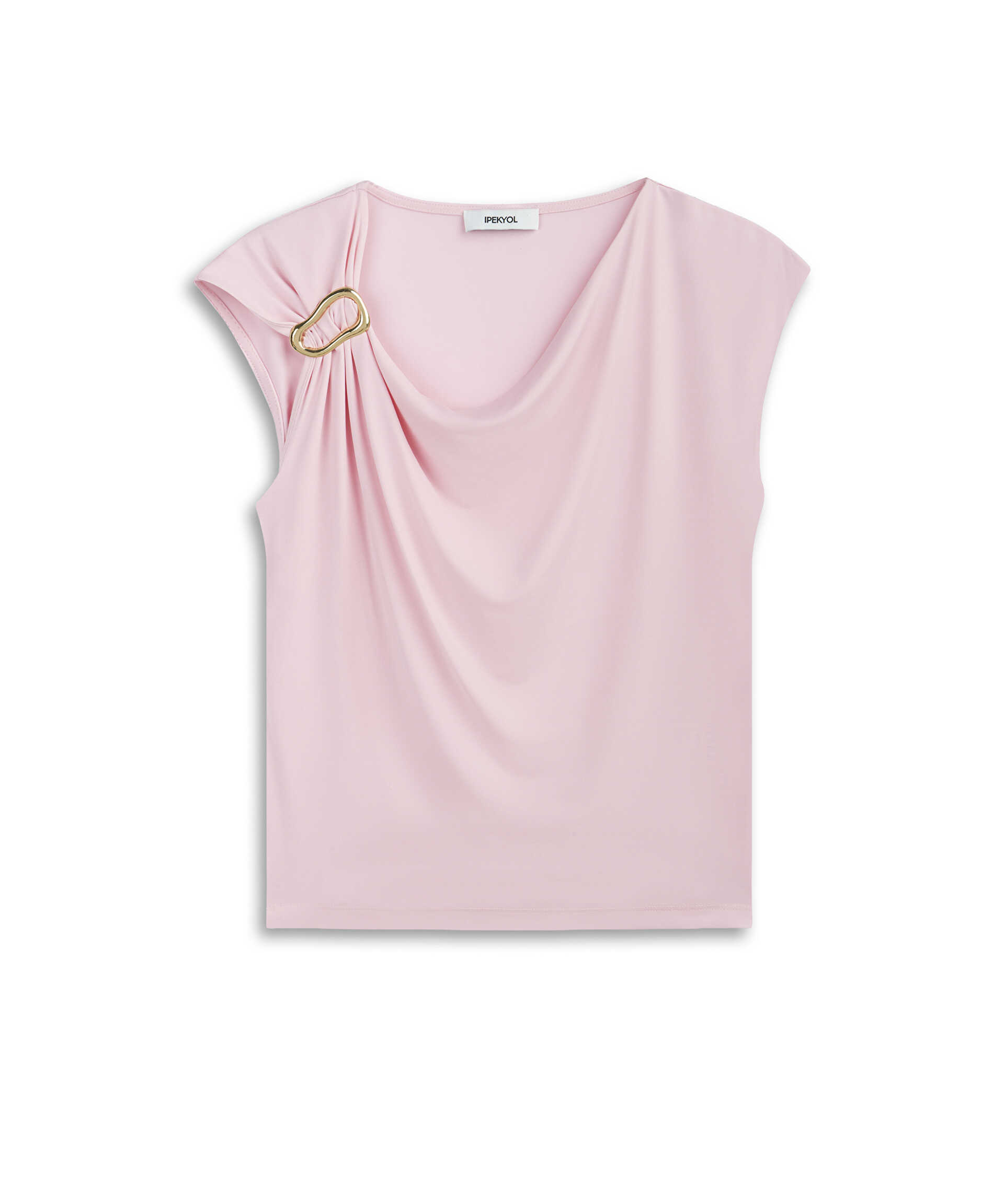 İpekyol Pembe Metal tokalı tişört görsel 5