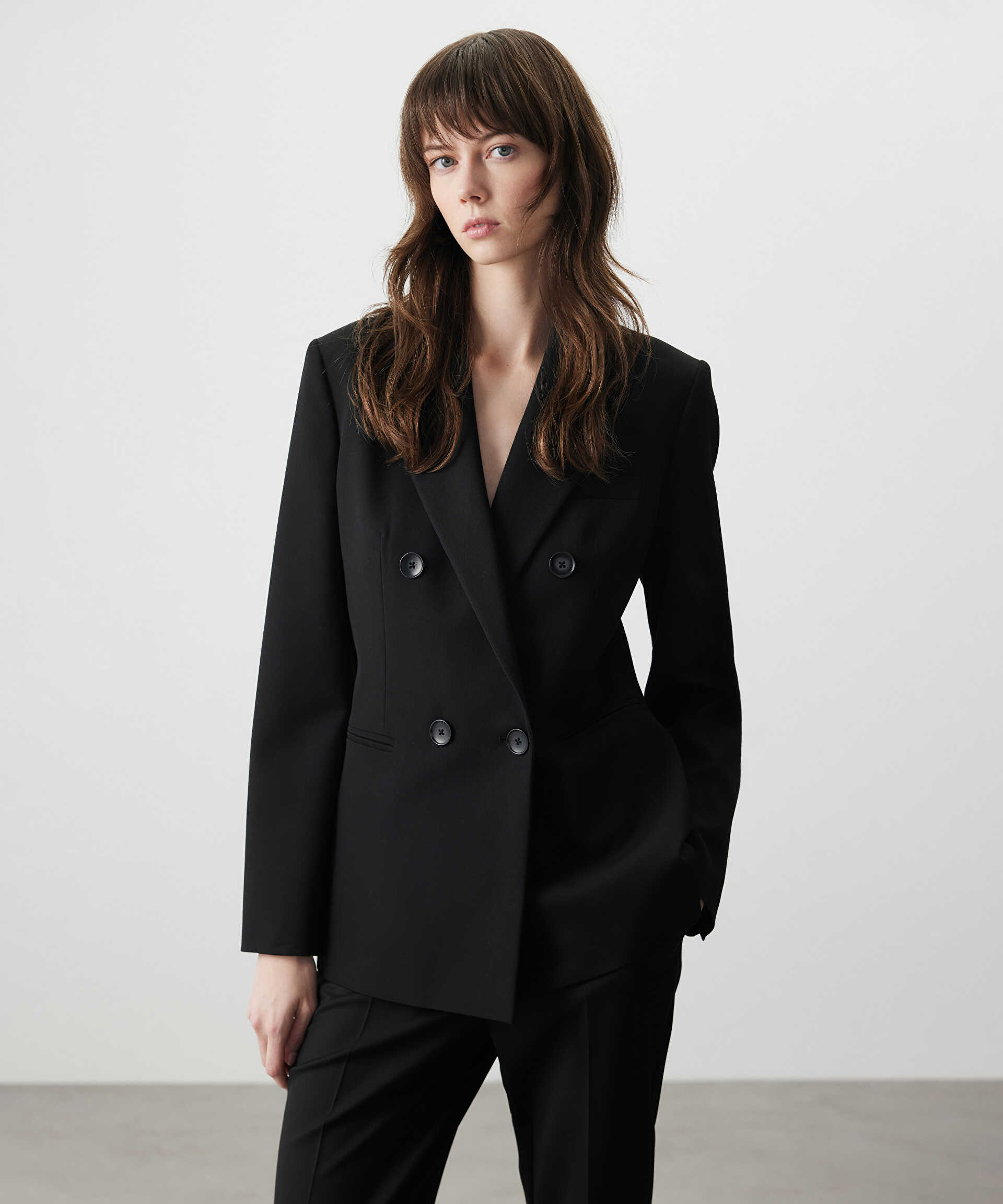 Miss İpekyol Siyah Kruvaze blazer