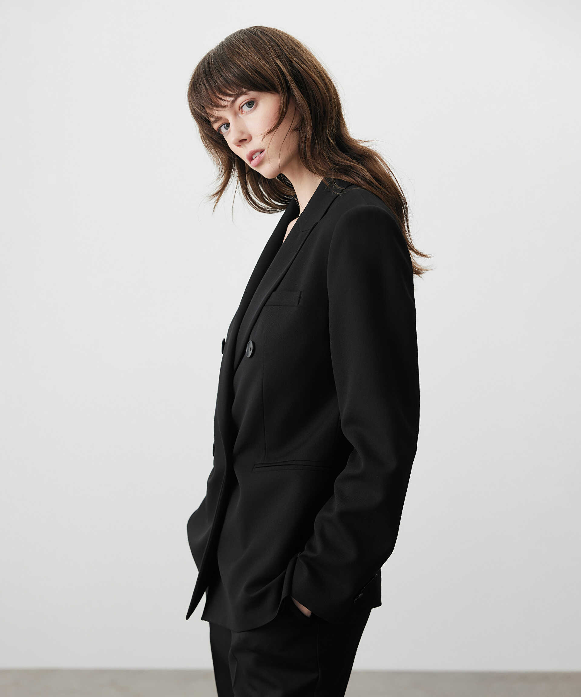 Miss İpekyol Siyah Kruvaze blazer görsel 3