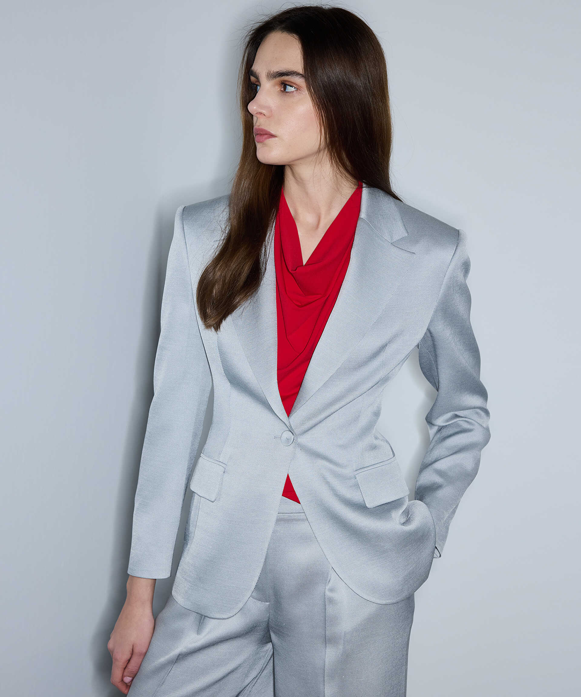 İpekyol Gri Bel vurgulu blazer