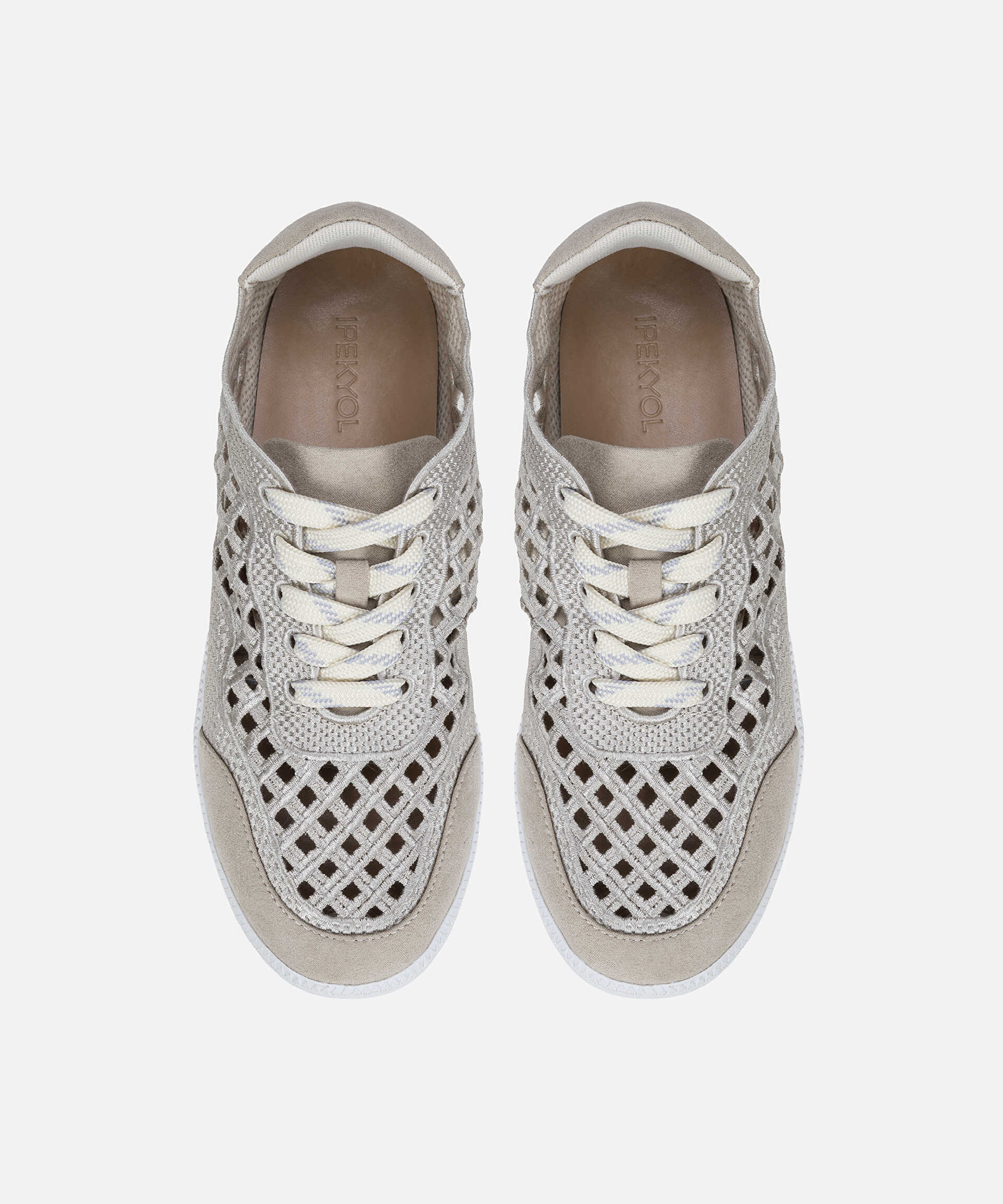 İpekyol Bej Bağcıklı cutout sneaker görsel 5