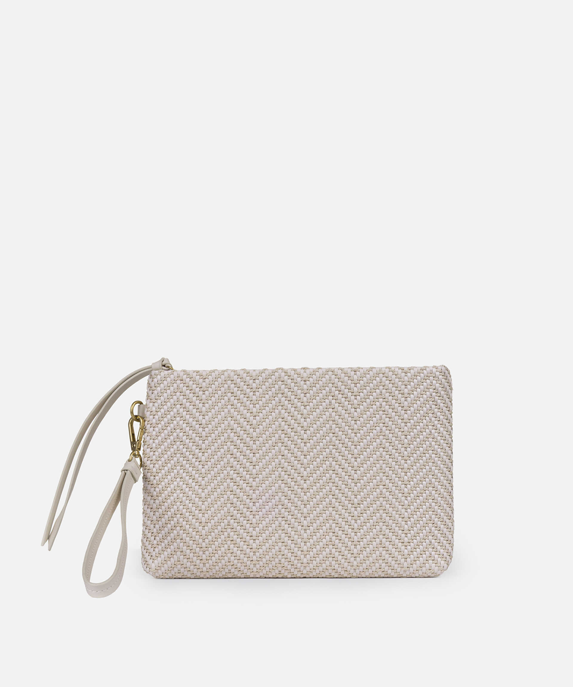 İpekyol Ekru Örgü dokulu clutch