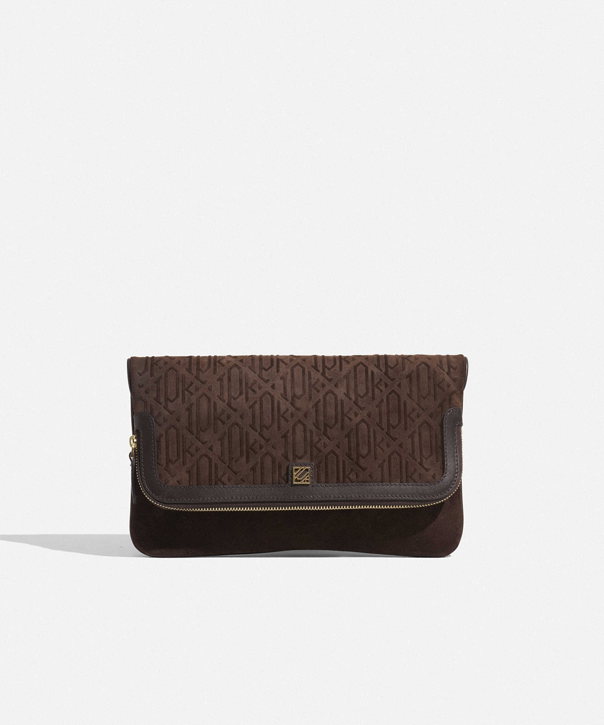 İpekyol Kahverengi SIENNA deri süet clutch