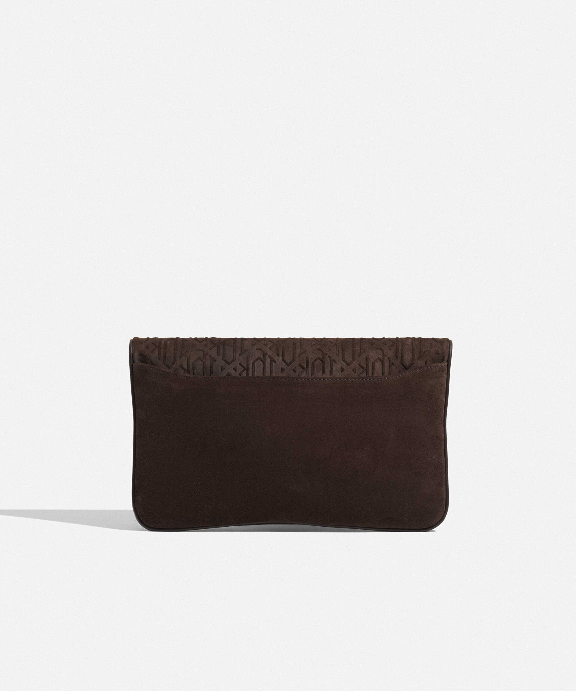 İpekyol Kahverengi SIENNA deri süet clutch görsel 3