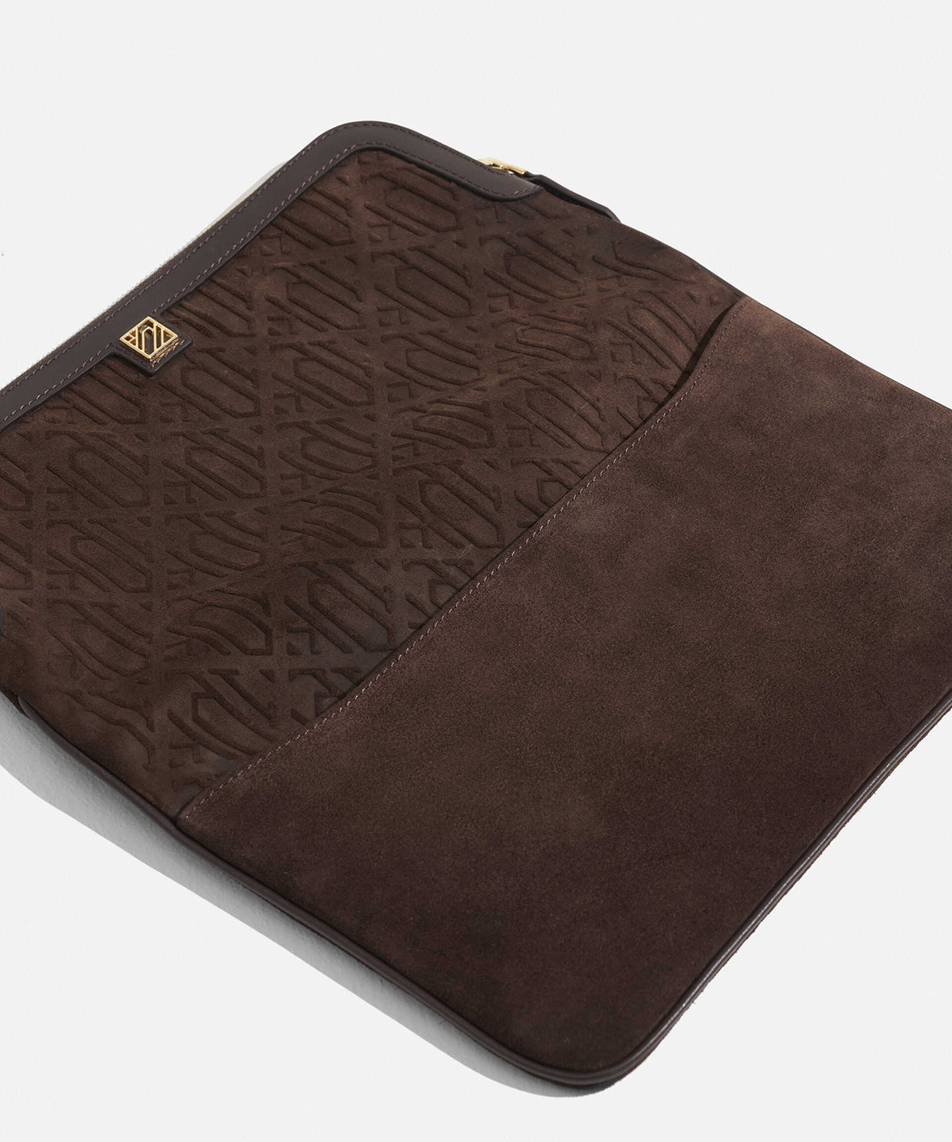 İpekyol Kahverengi SIENNA deri süet clutch görsel 5
