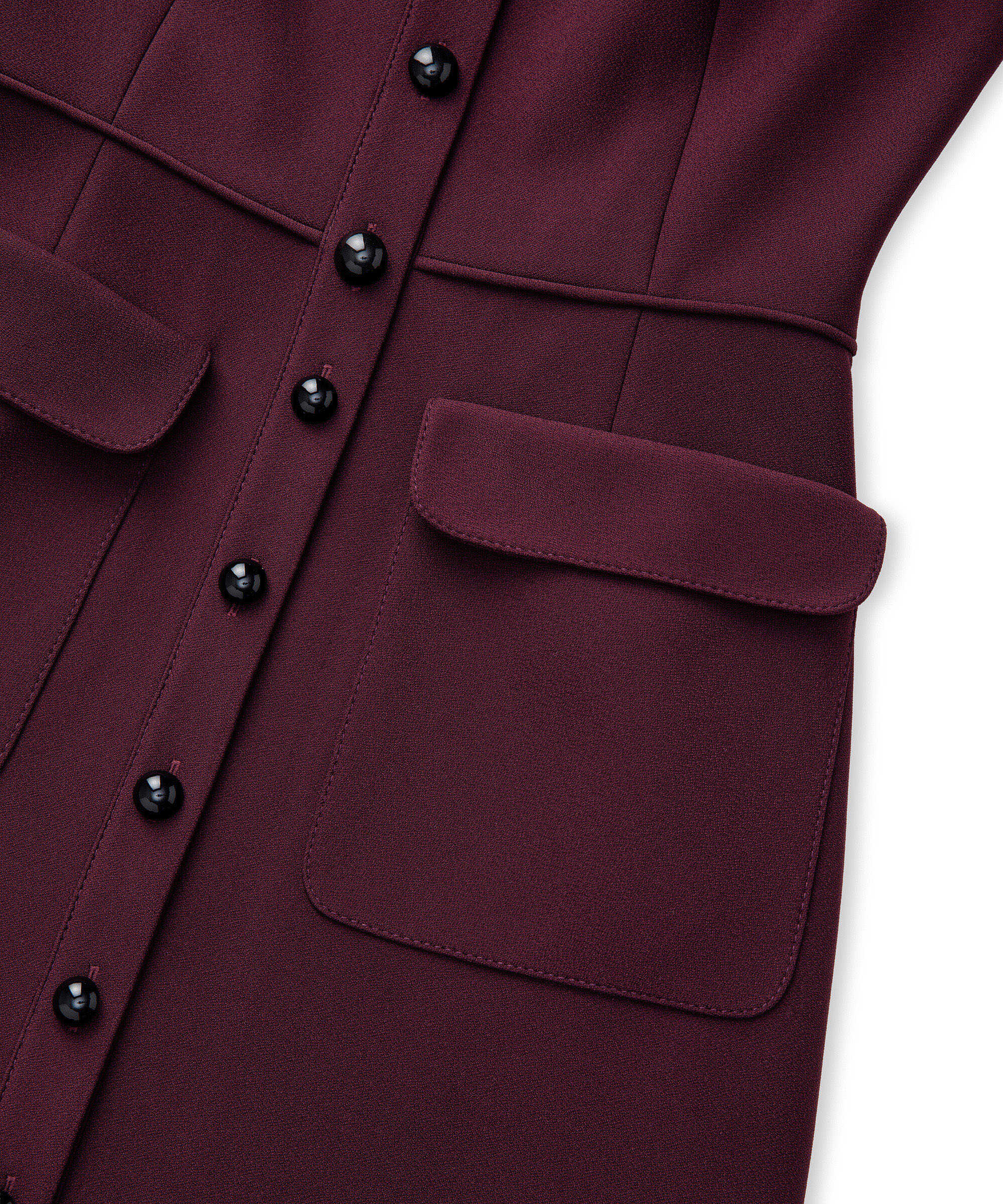 Geniş cepli midi elbise - IW6250002197035 - Bordo Elbise