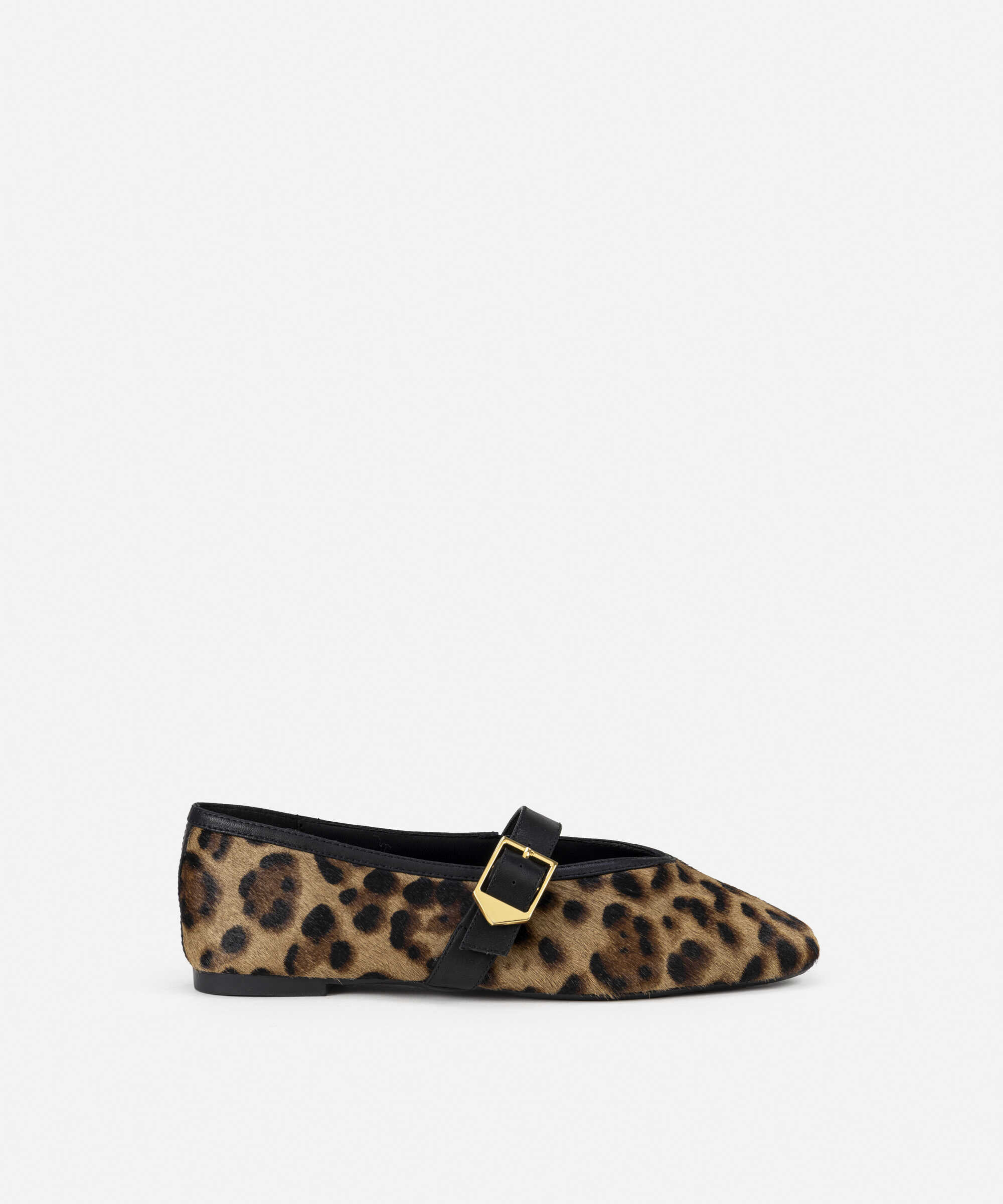 Leopar desen tay tüyü ayakkabı - IW6250030010CD4 - Leopar Düz Ayakkabı