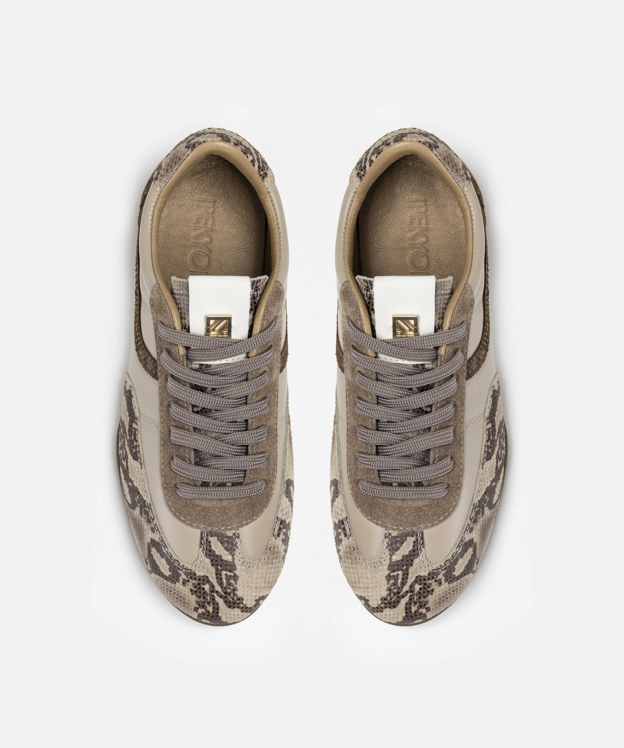 Desen mix deri sneaker - IW6250062012074 - Kahverengi Sneaker