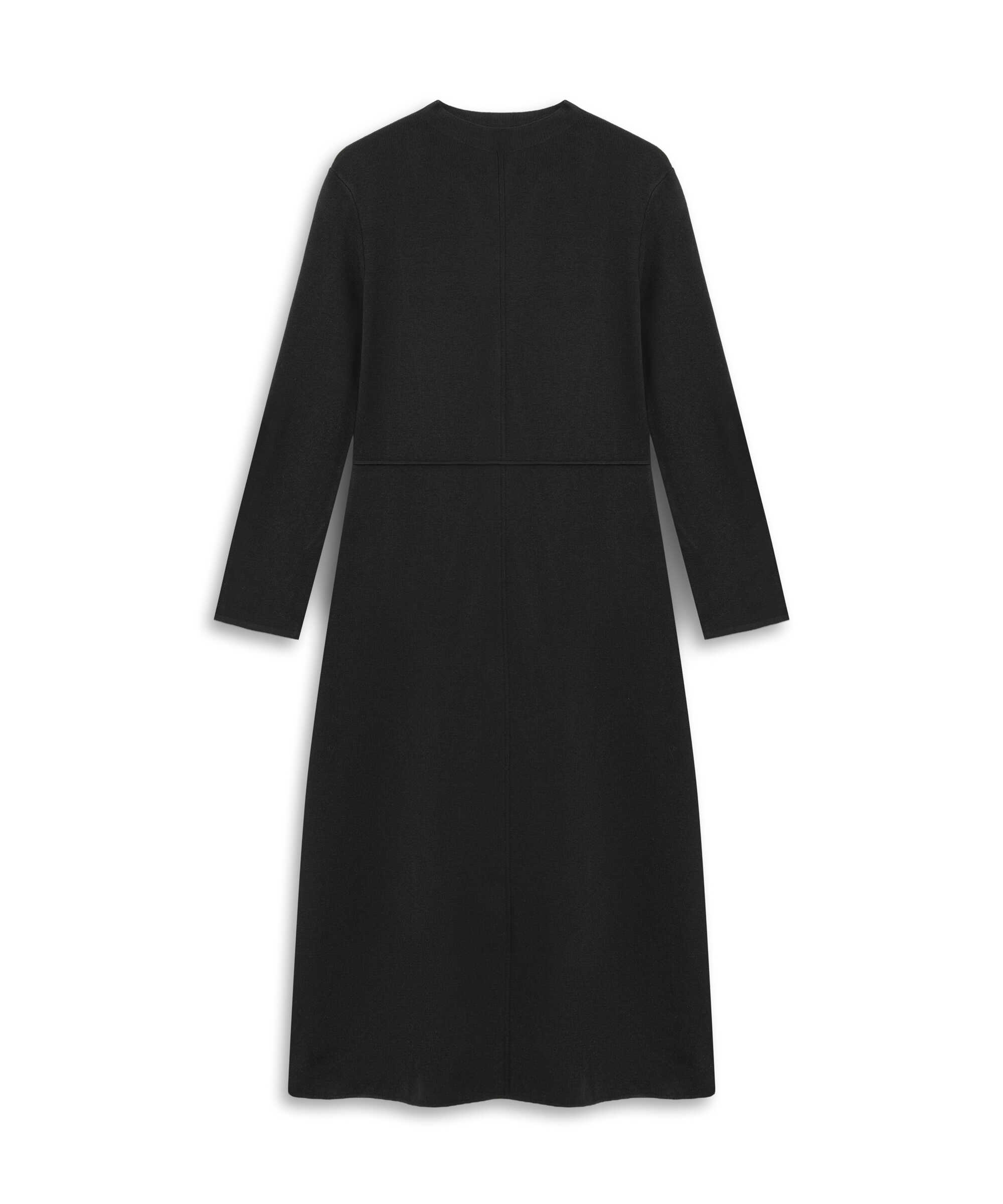 Kemerli triko elbise - IW6260002206001 - Siyah Elbise