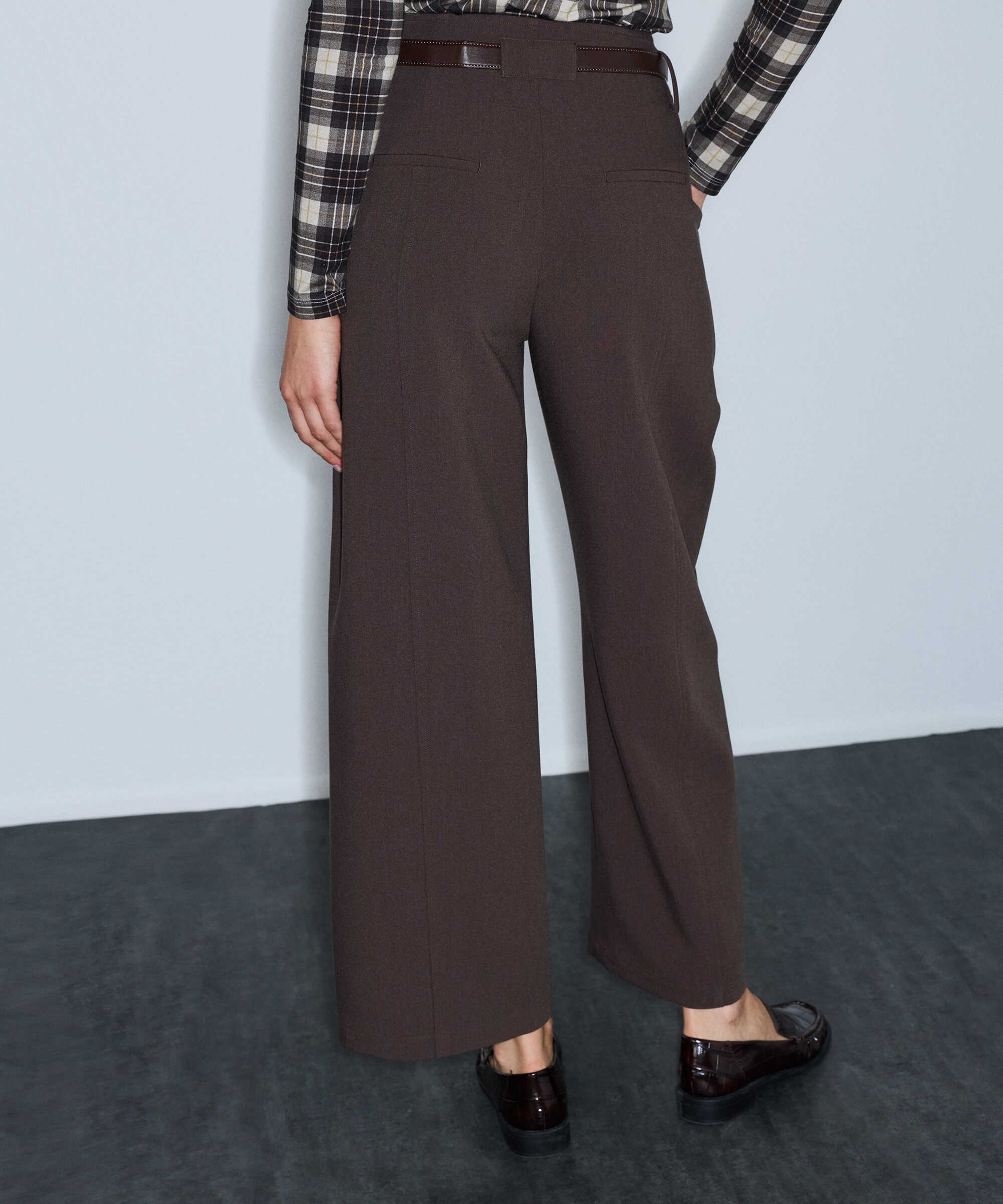 Kemerli barrel pantolon - IW6260003146074 - Kahverengi Pantolon