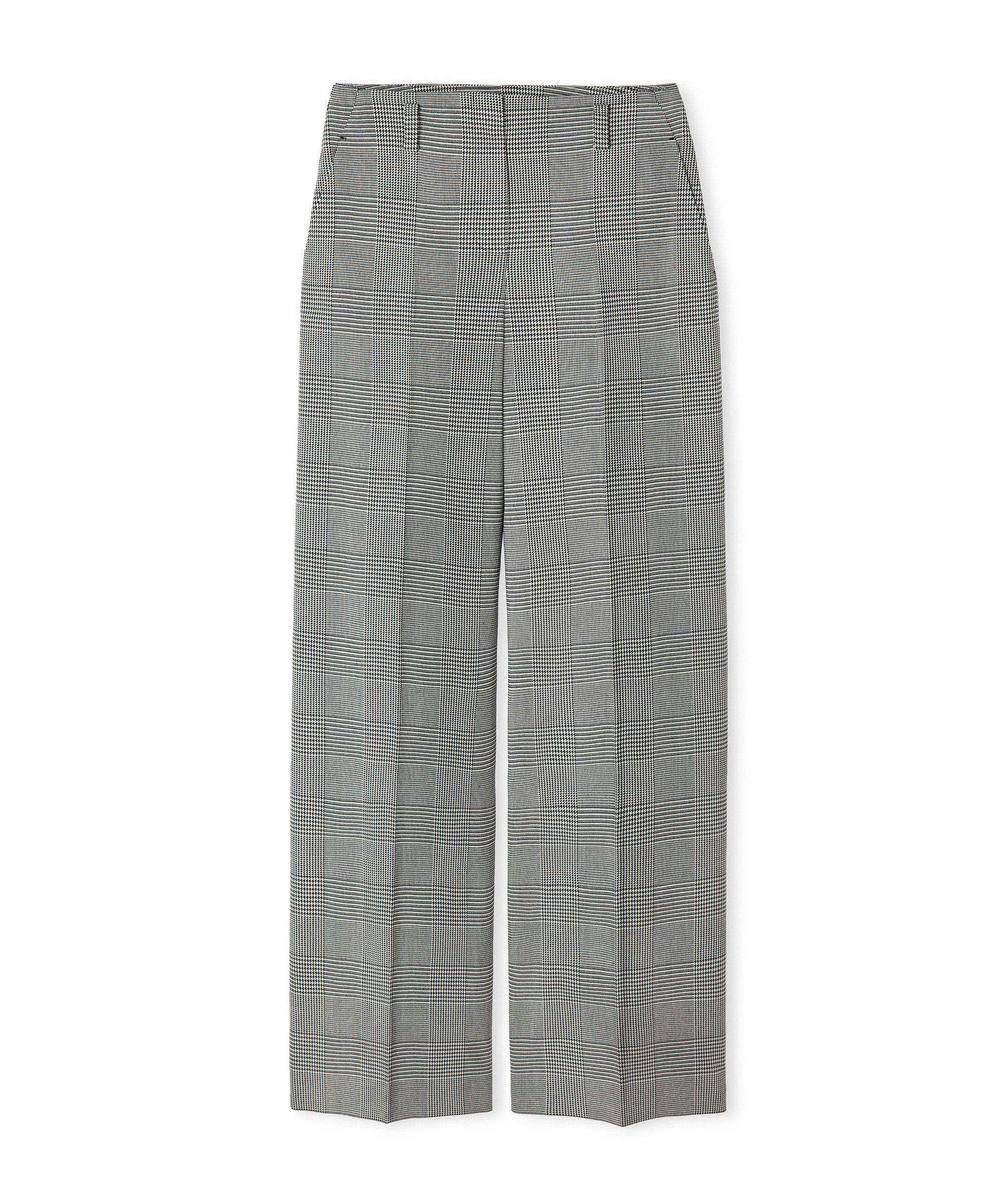 Kemerli ekose desen pantolon - IW6260003202001 - Siyah Pantolon