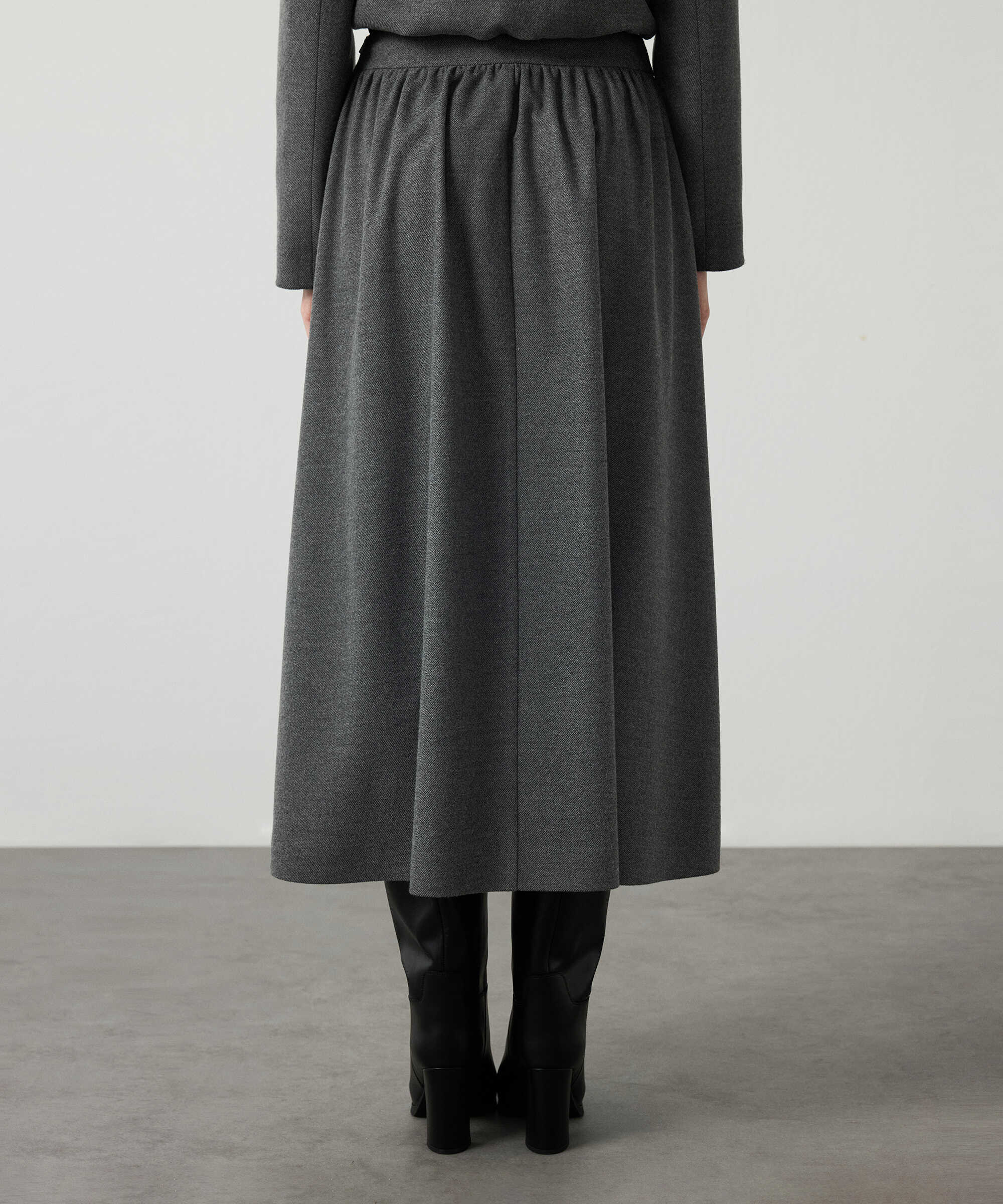 Çift kemerli midi etek - IW6260004110005 - Gri Etek