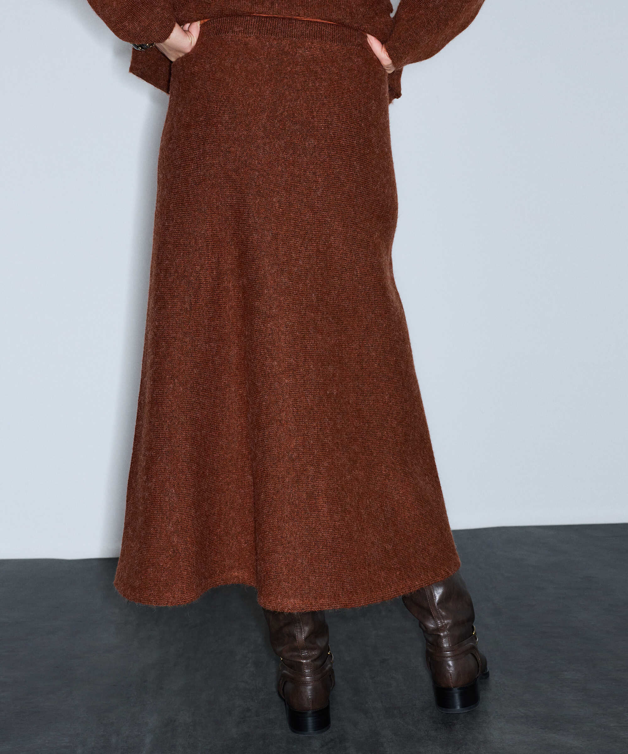 Triko midi etek - IW6260004130054 - Kiremit Etek