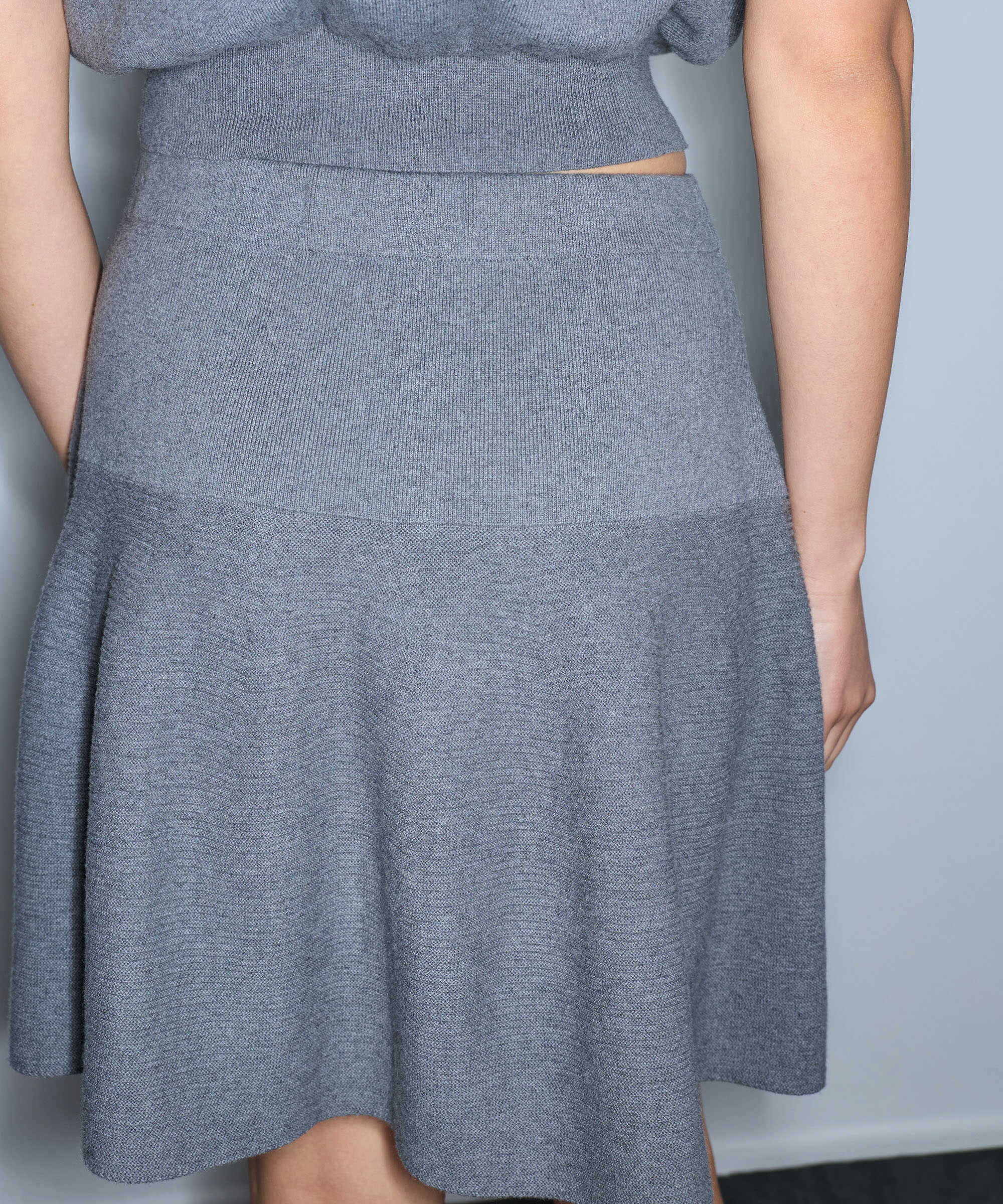 Dokulu triko etek - IW6260004151126 - Gri Etek
