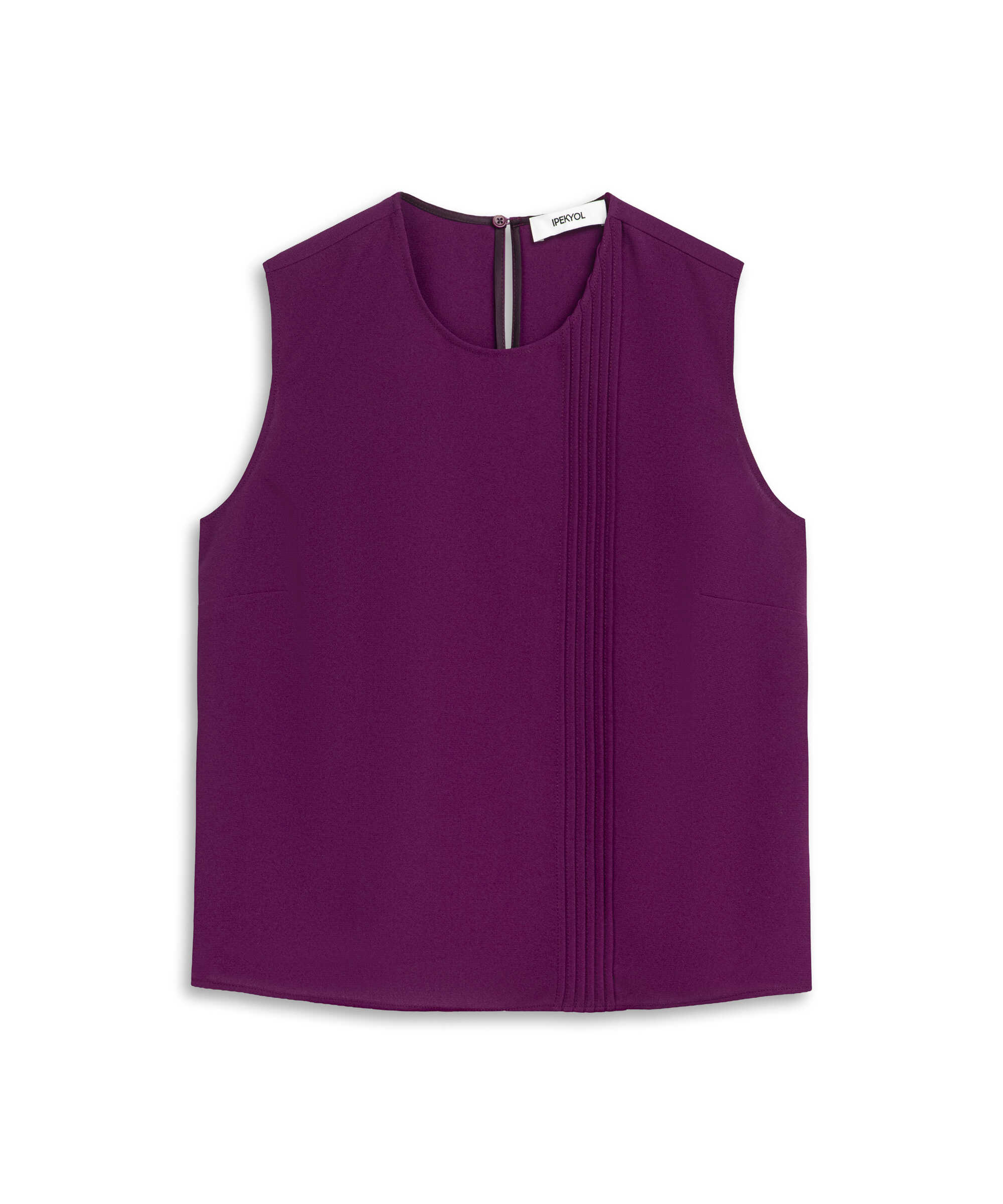 Asimetrik nervürlü bluz - IW6260006134008 - Mürdüm undefined