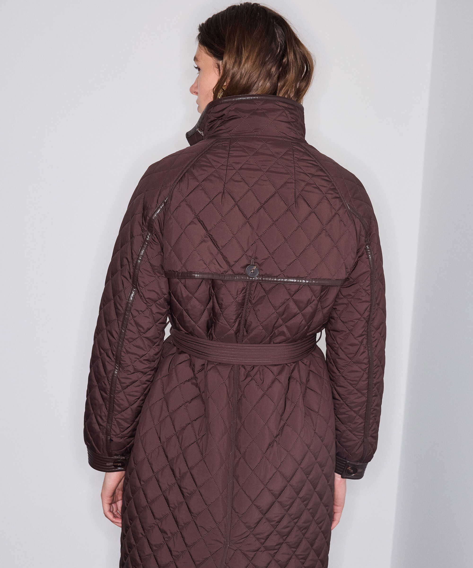 Kuşaklı kapitone mont - IW6260012153AD6 - Koyu Natürel Mont