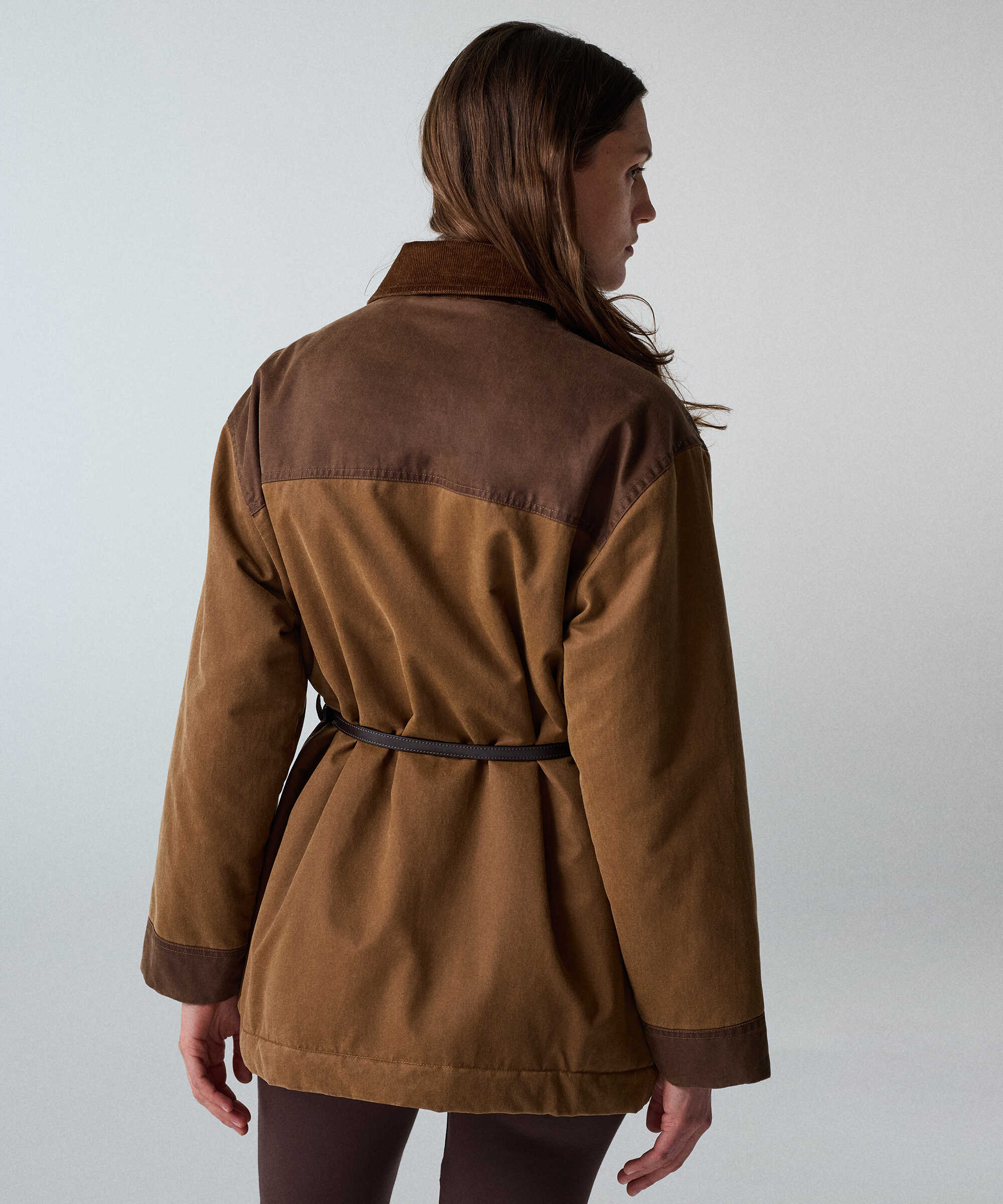 Kemerli colorblock mont - IW6260012378074 - Kahverengi Mont