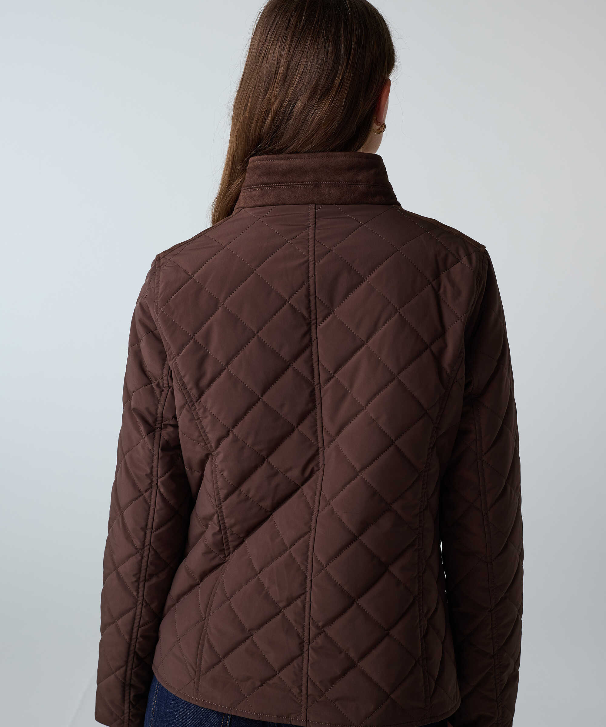 Monogram nakışlı kapitone mont - IW6260012379074 - Kahverengi Mont