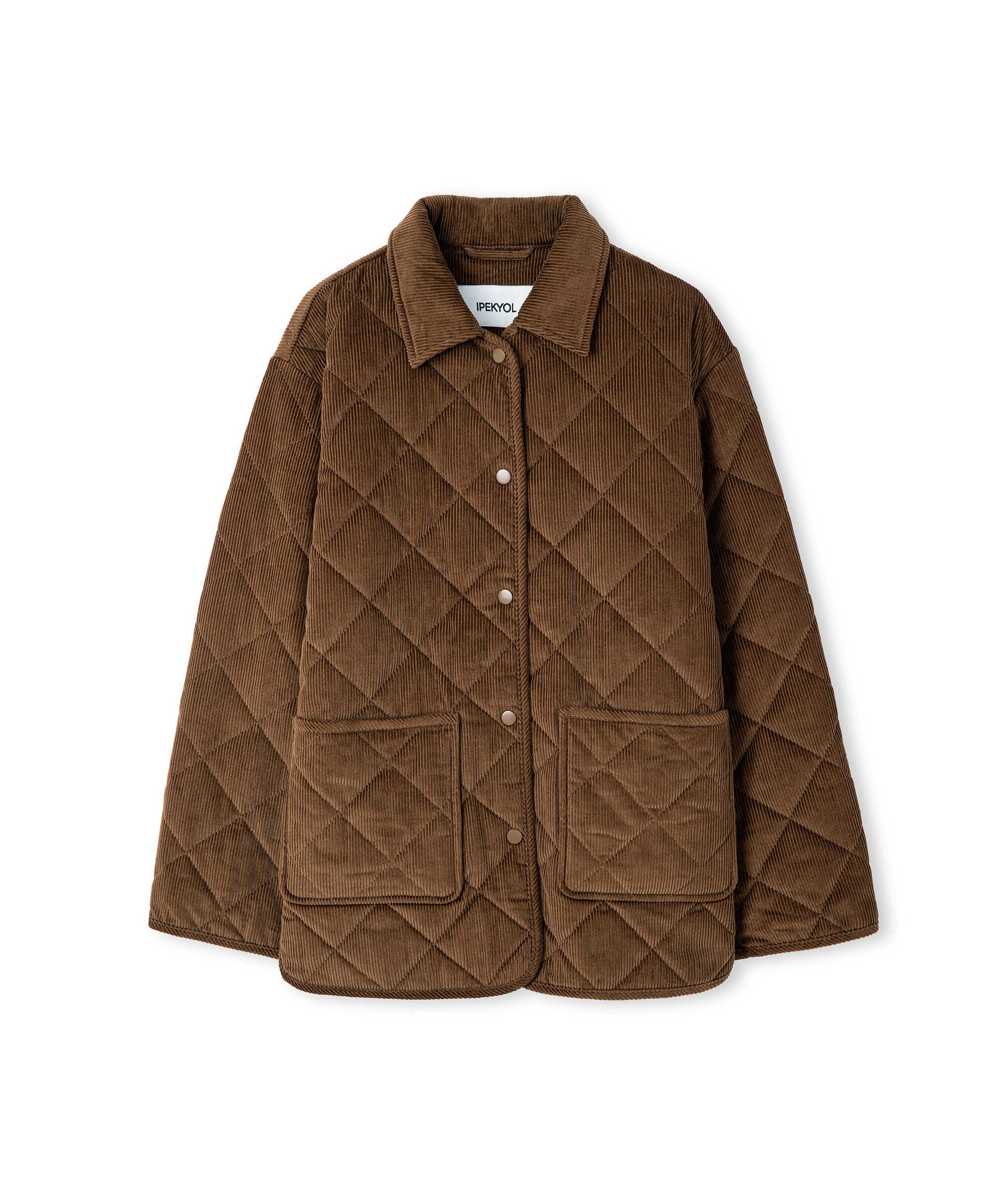 Kadife kapitone mont - IW6260012390074 - Kahverengi Mont