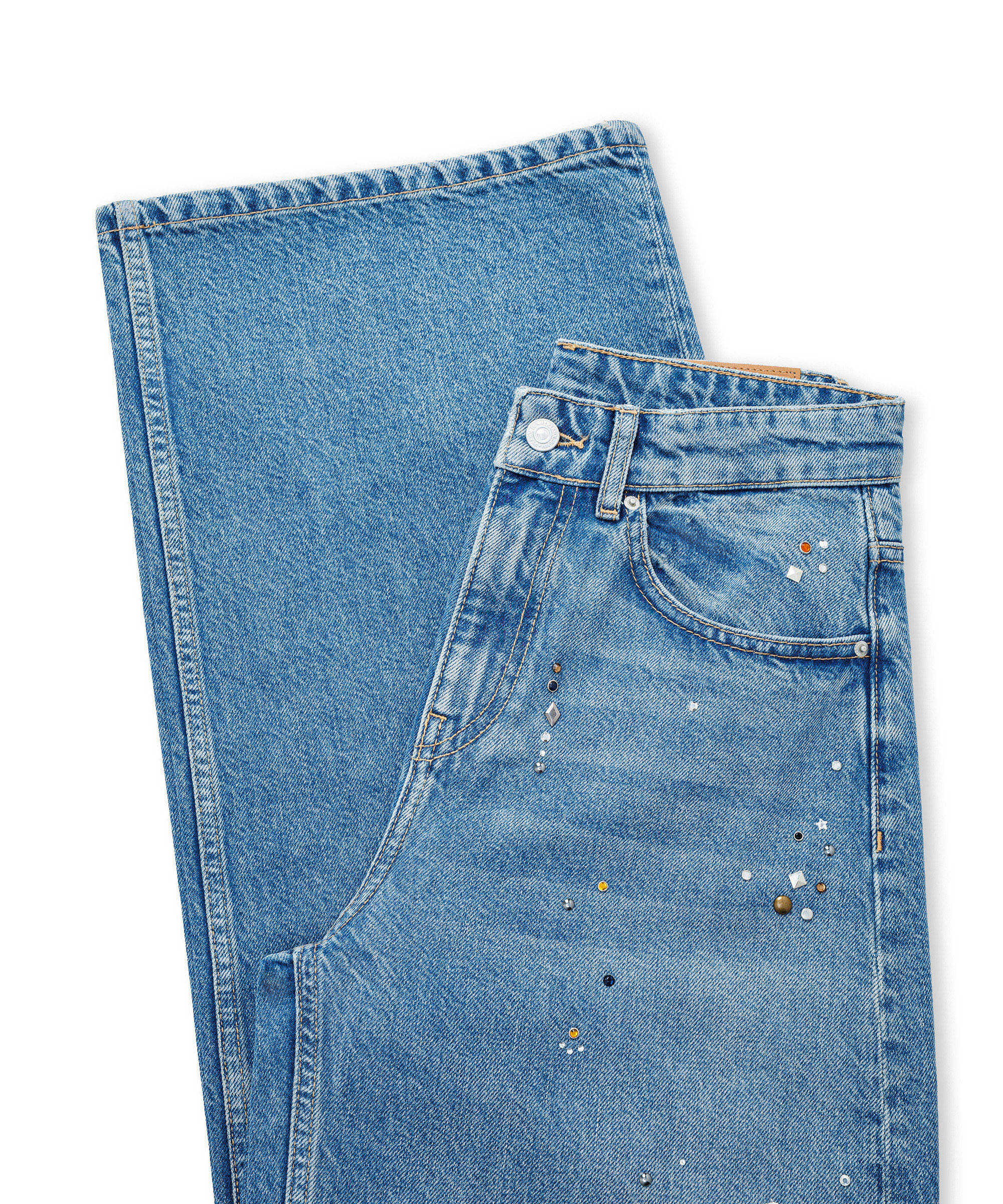 Karma trok baskılı jean pantolon - IW6260018030AC7 - Koyu İndigo Jean Pantolon