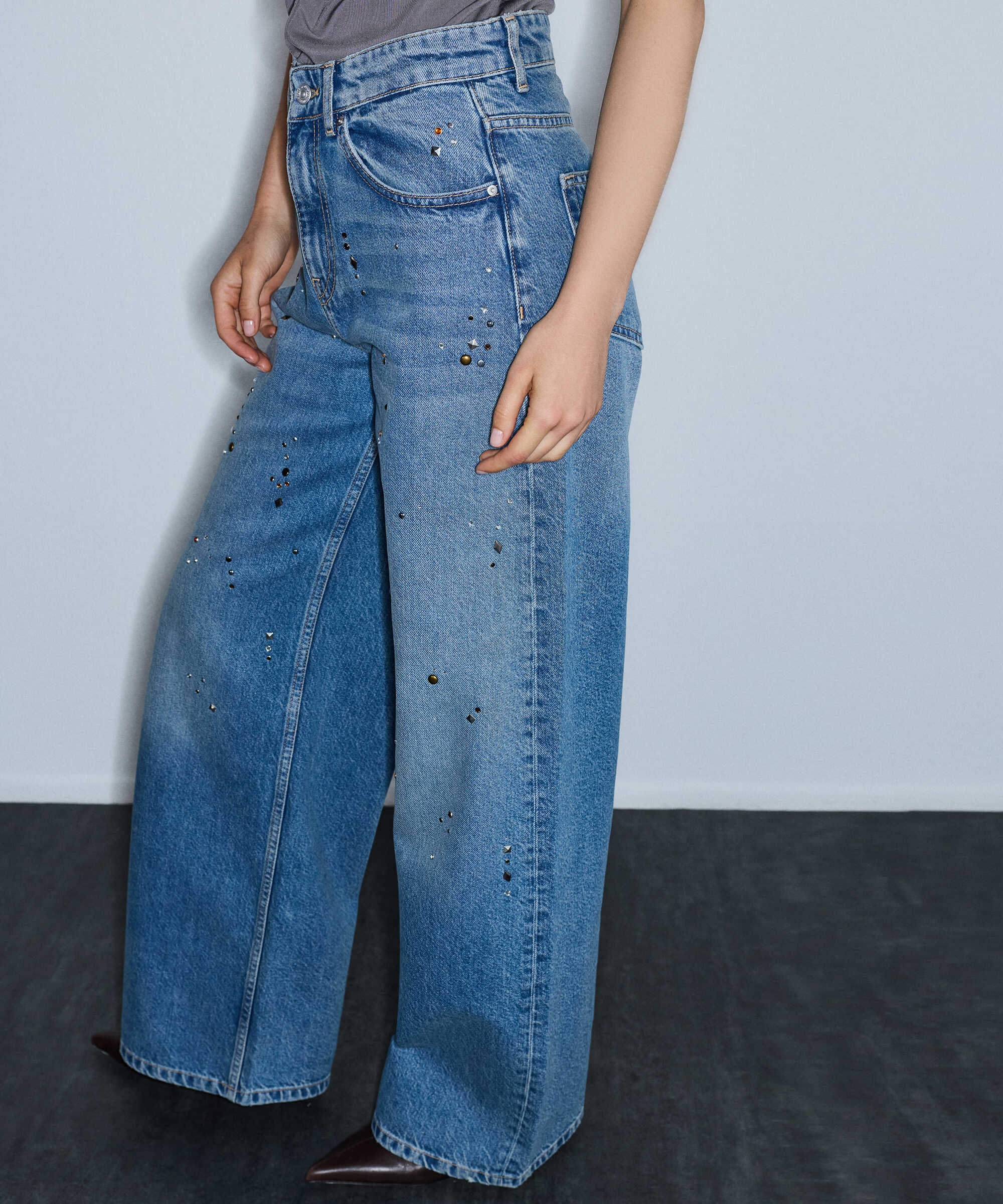 Karma trok baskılı jean pantolon - IW6260018030AC7 - Koyu İndigo Jean Pantolon